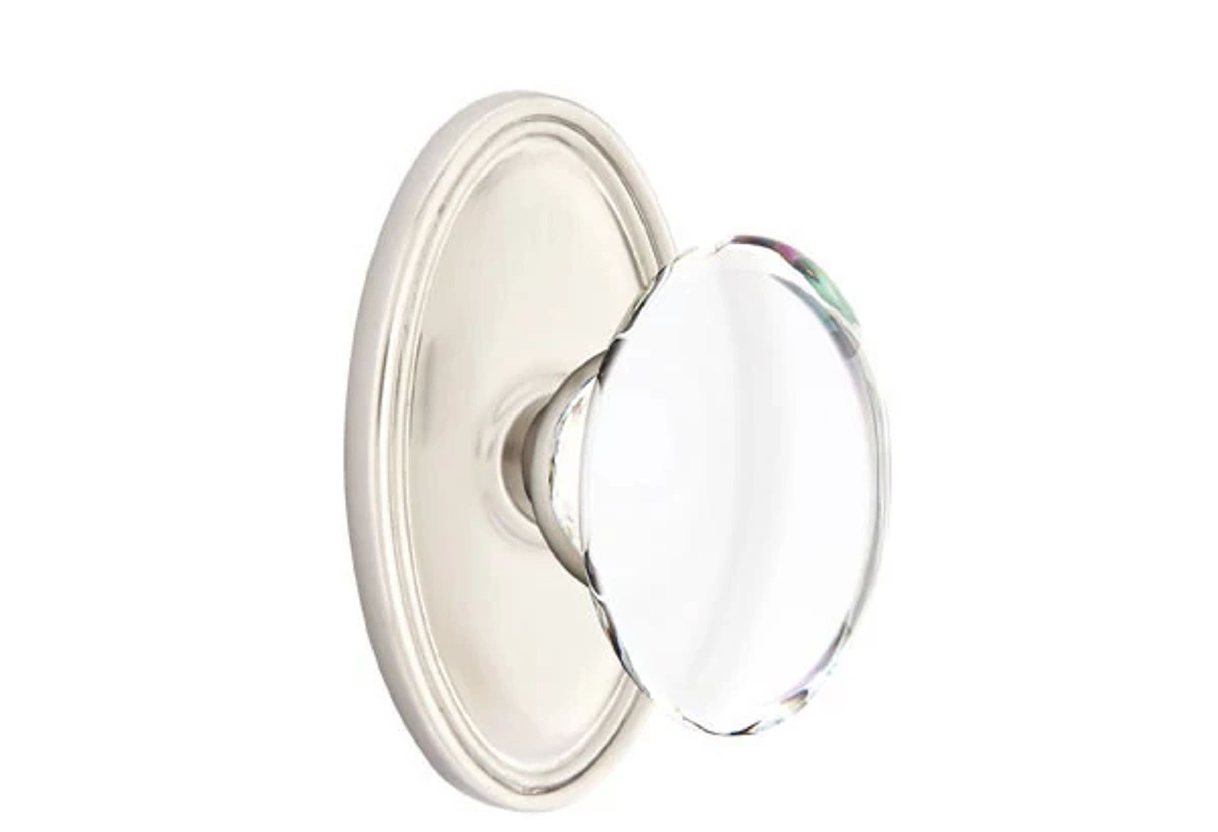 Emtek Hampton Glass Knob Set with Oval Rosette