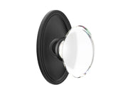Emtek Concealed Fastener Hampton Glass Knob Set with Oval Roestte