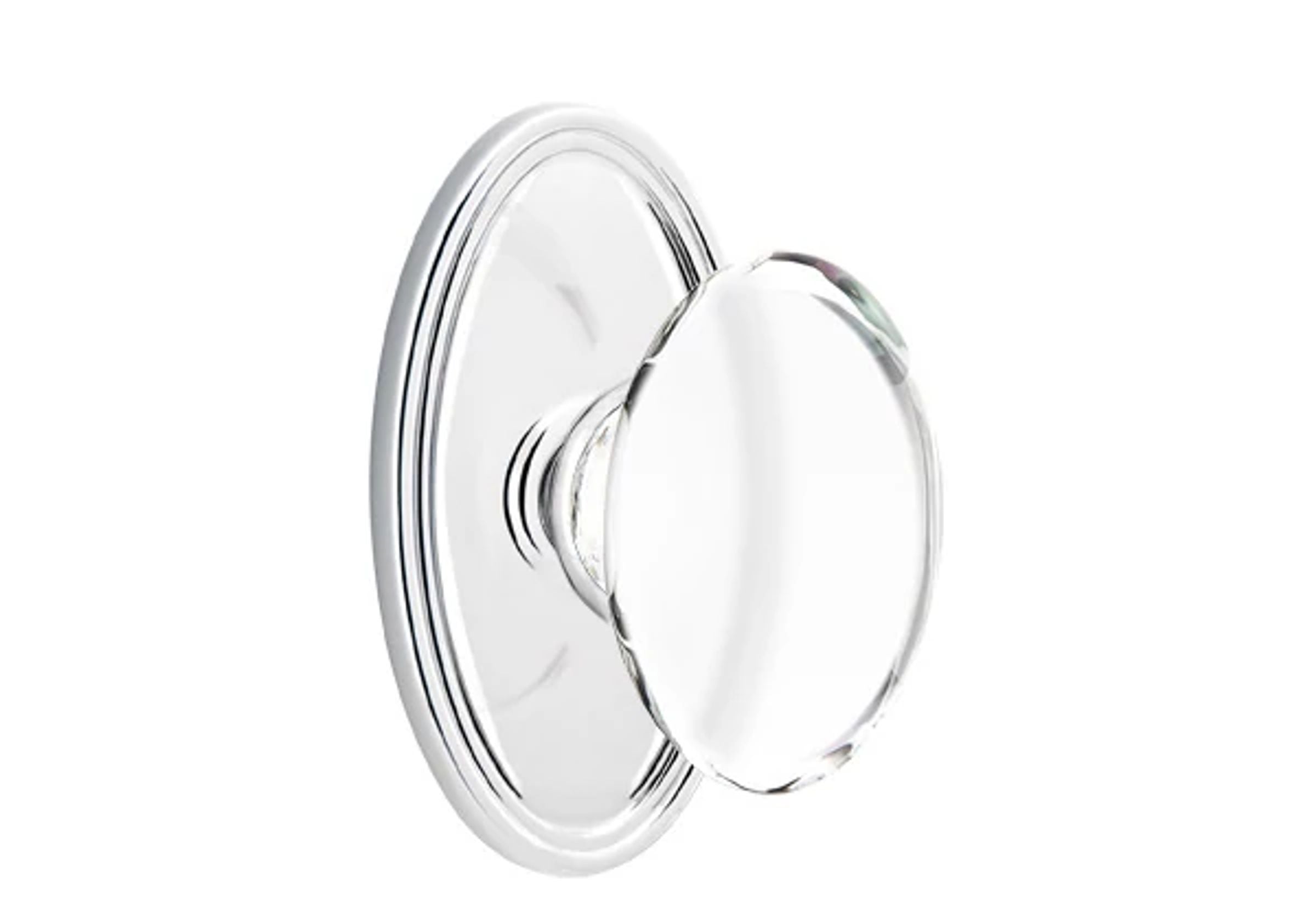Emtek Hampton Glass Knob Set with Oval Rosette