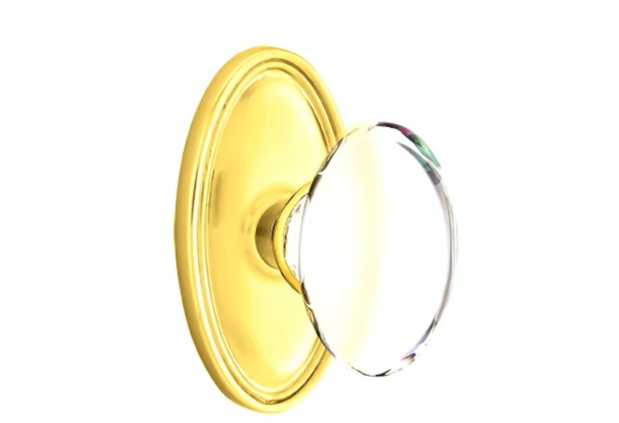Emtek Concealed Fastener Hampton Glass Knob Set with Oval Roestte