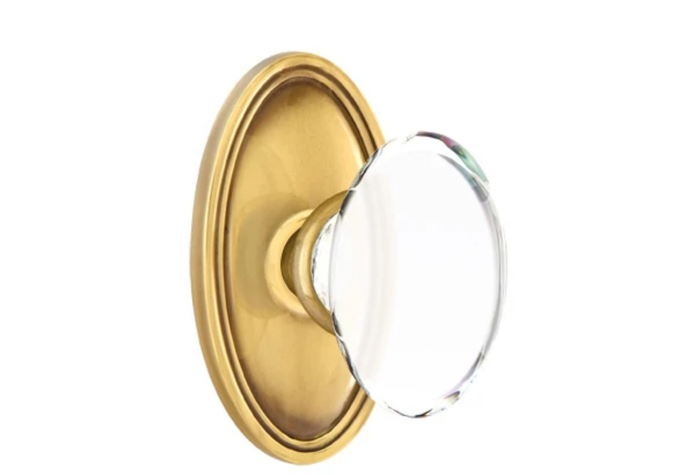 Emtek Hampton Glass Knob Set with Oval Rosette