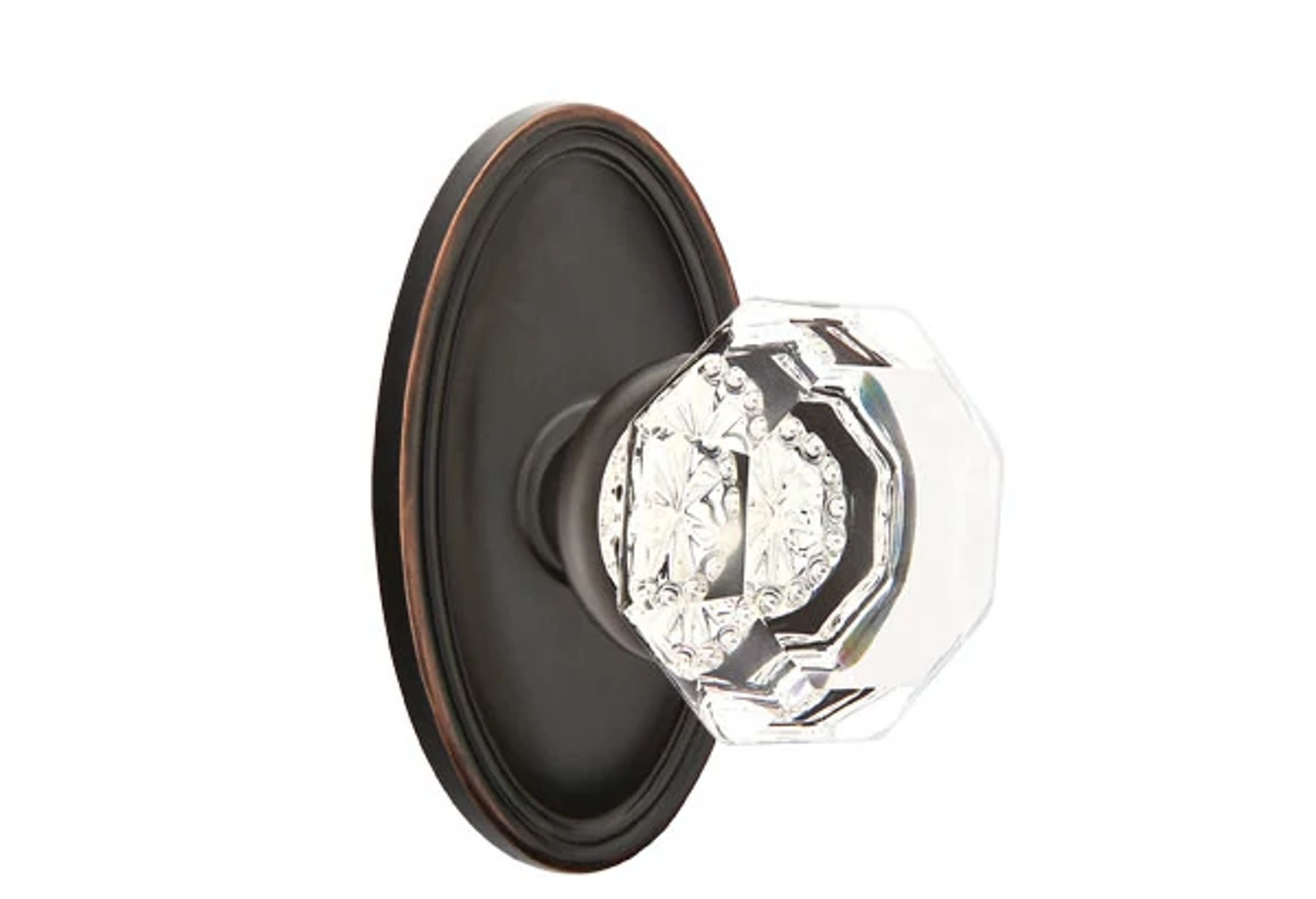 Emtek Concealed Fastener Old Town Knob Set with Oval Roestte