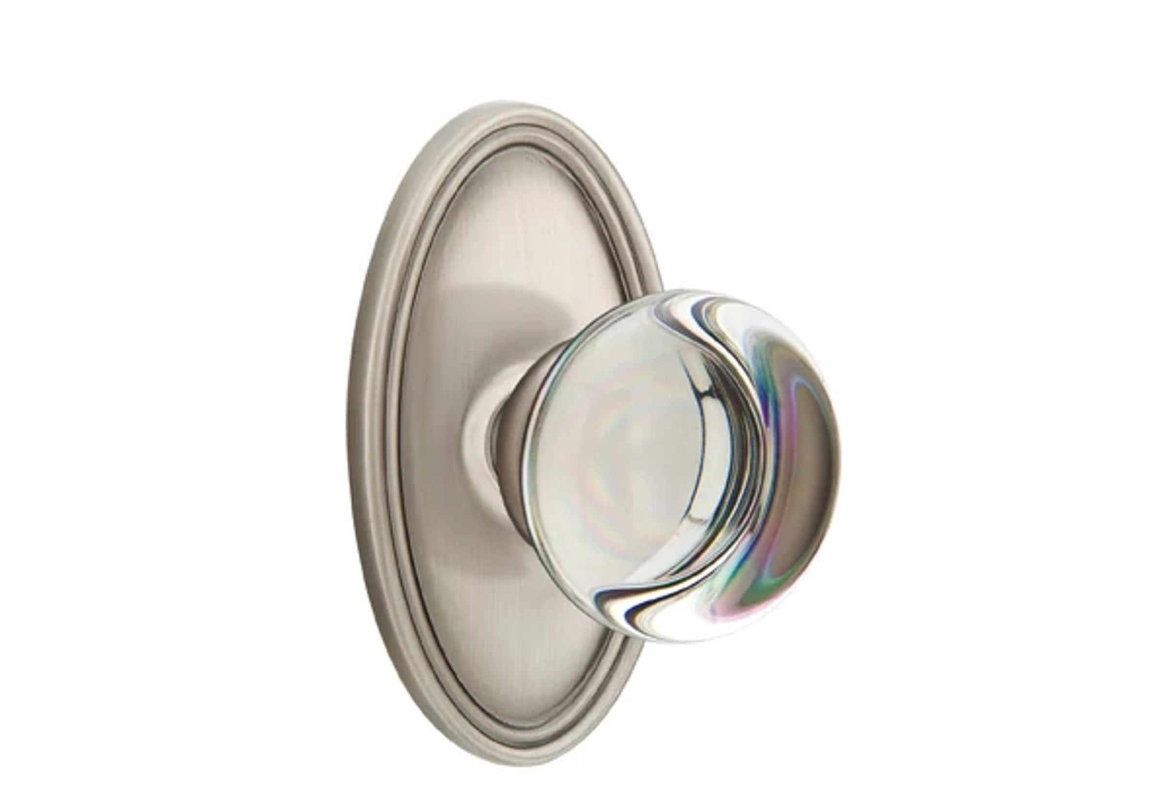 Emtek Providence Glass Knob Set with Oval Rosette