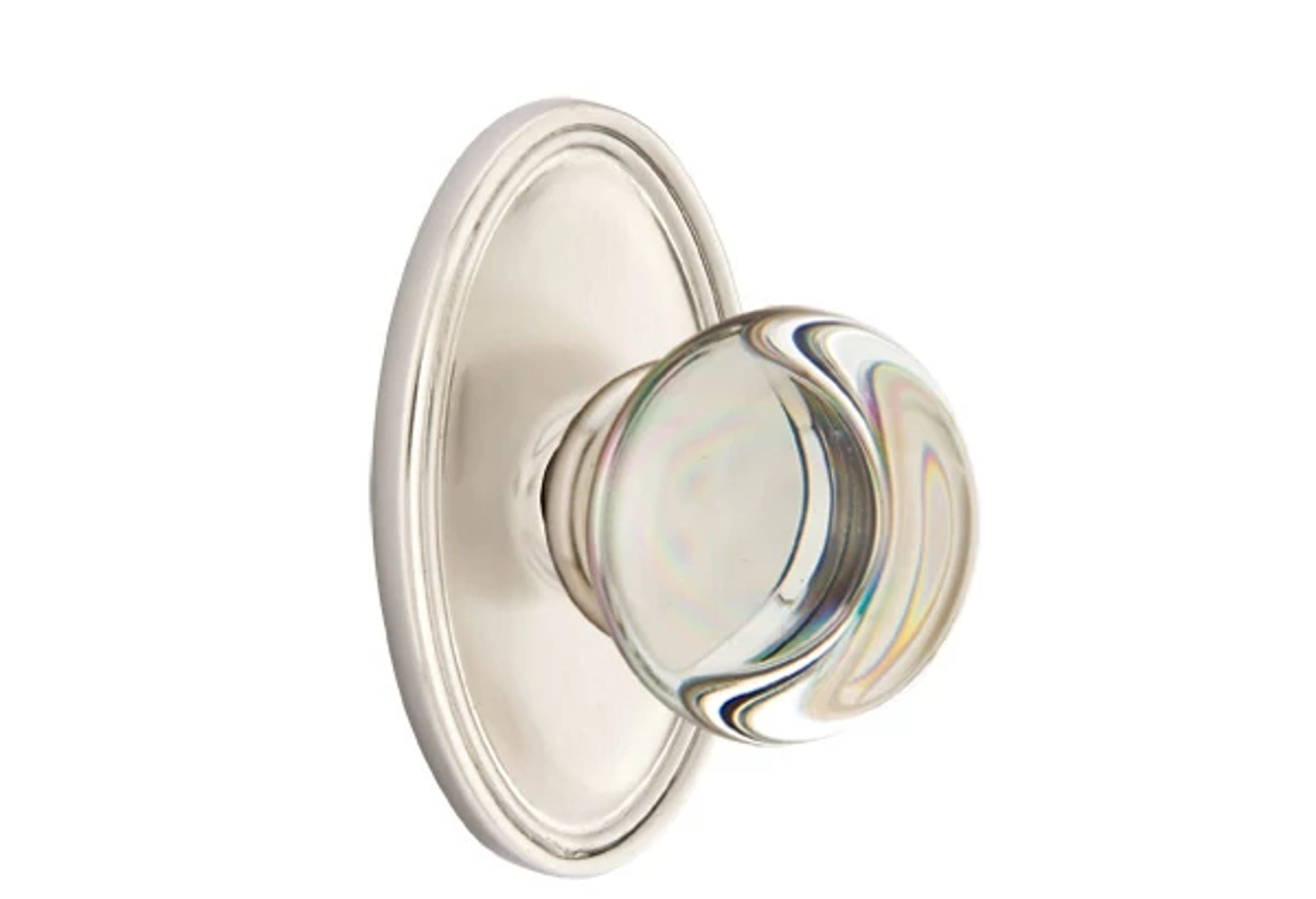 Emtek Providence Glass Knob Set with Oval Rosette