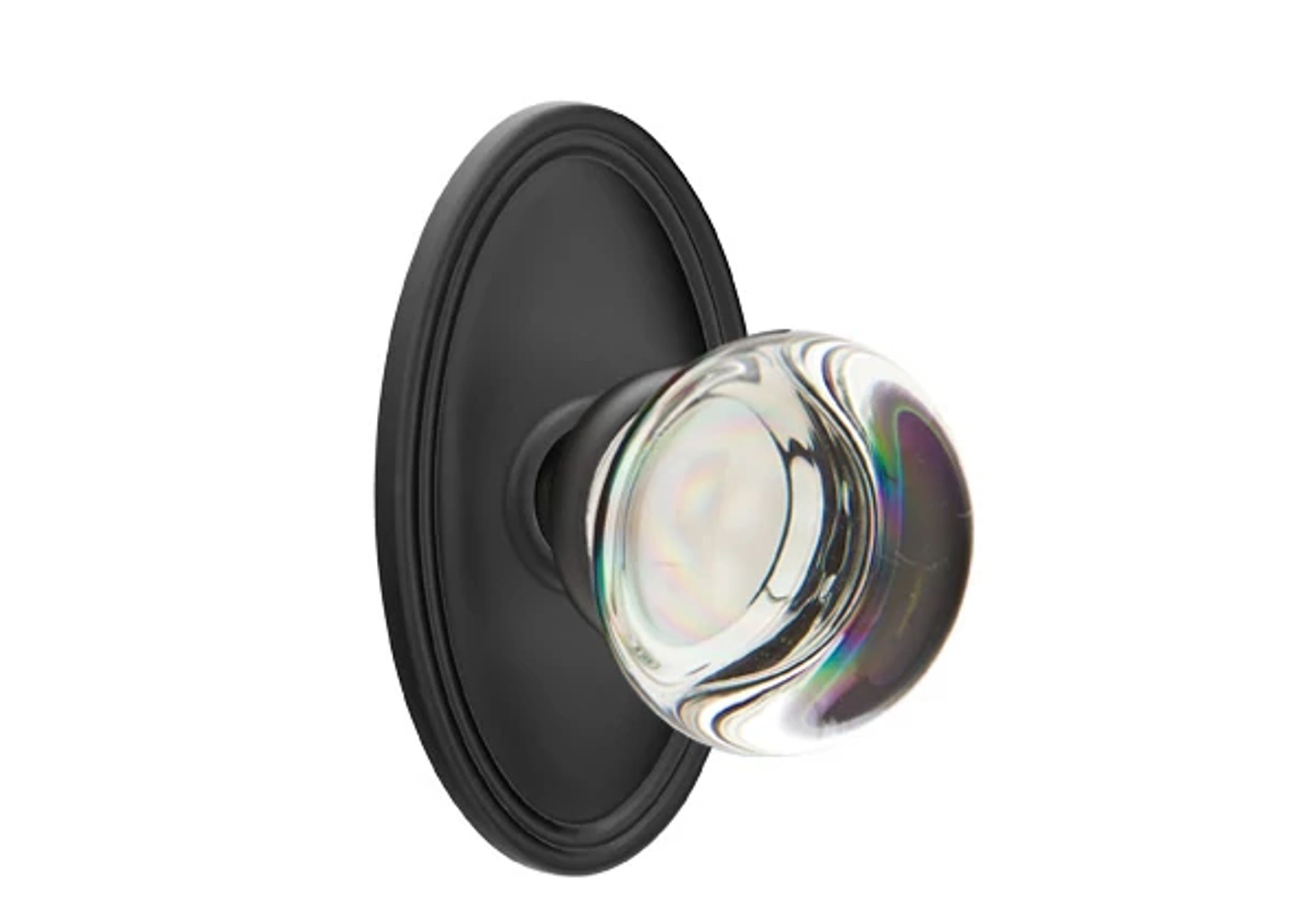 Emtek Concealed Fastener Providence Glass Knob Set with Oval Roestte