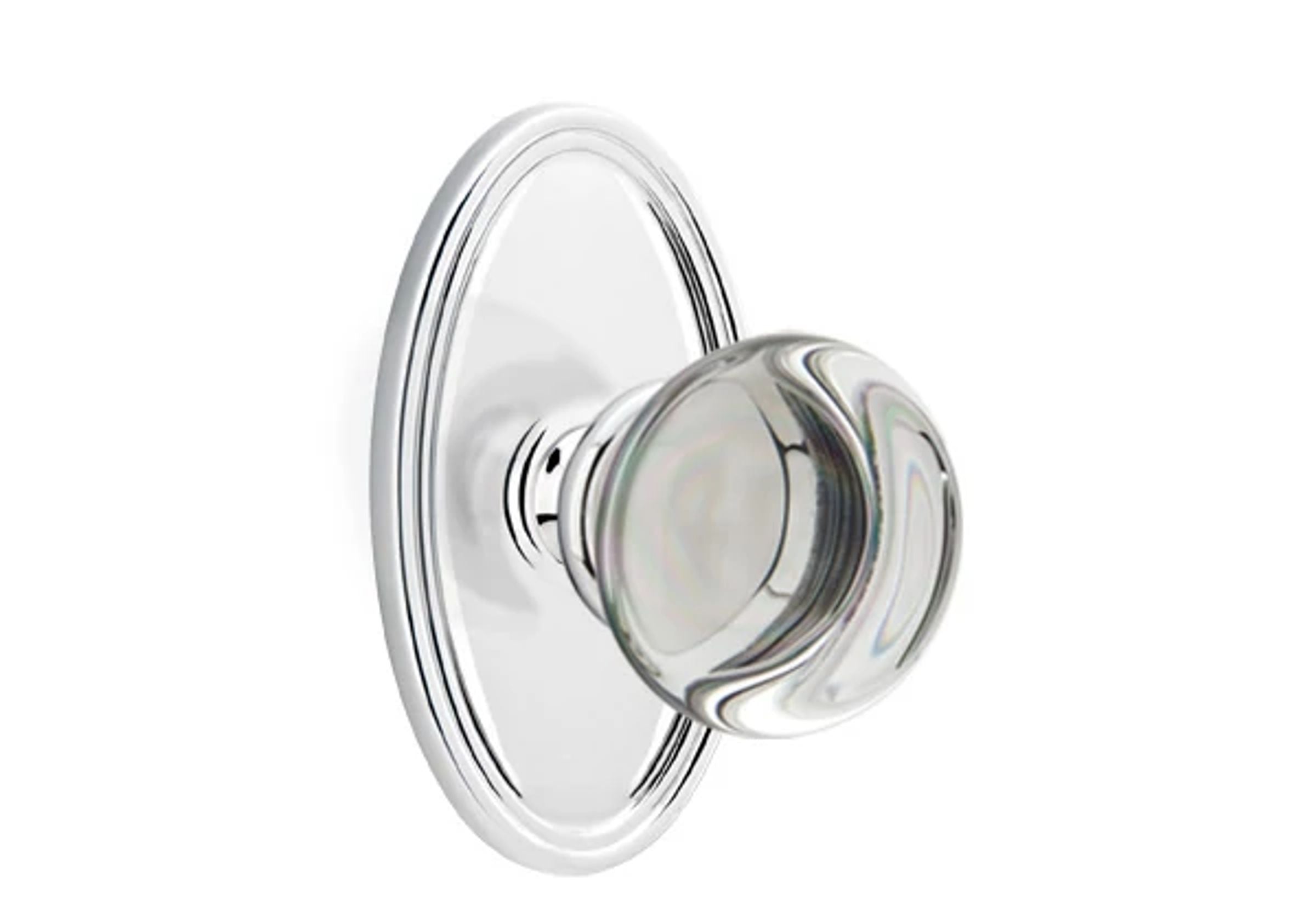 Emtek Concealed Fastener Providence Glass Knob Set with Oval Roestte