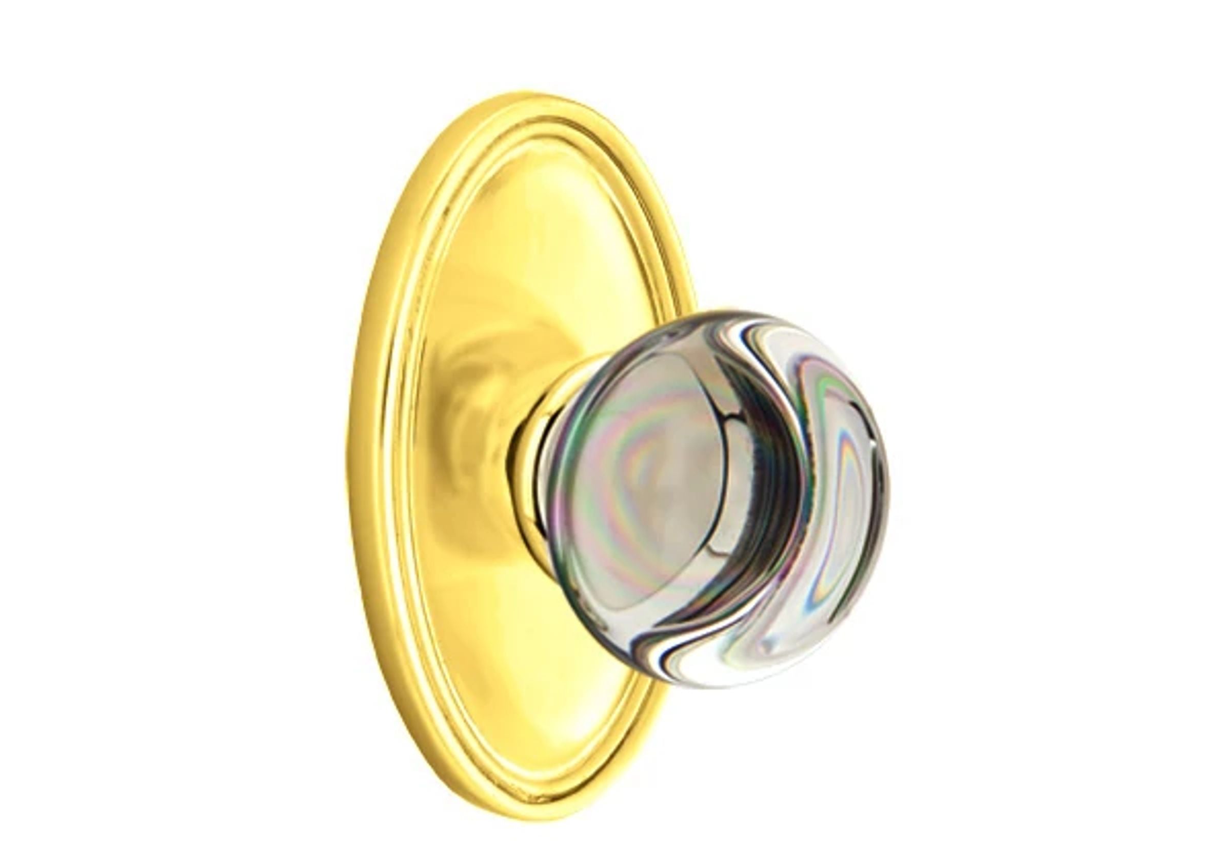 Emtek Providence Glass Knob Set with Oval Rosette