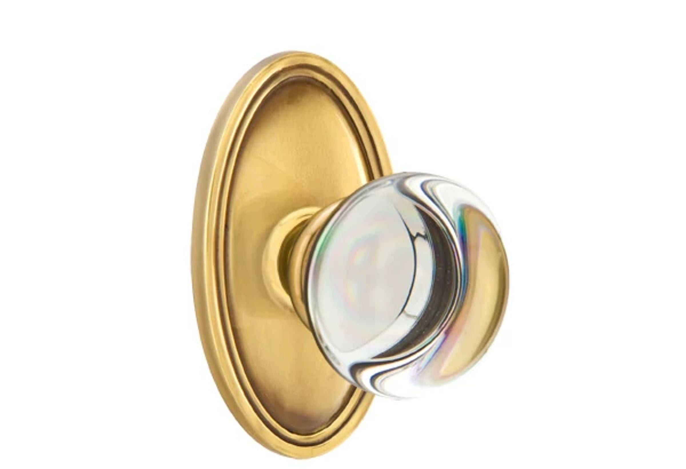 Emtek Concealed Fastener Providence Glass Knob Set with Oval Roestte