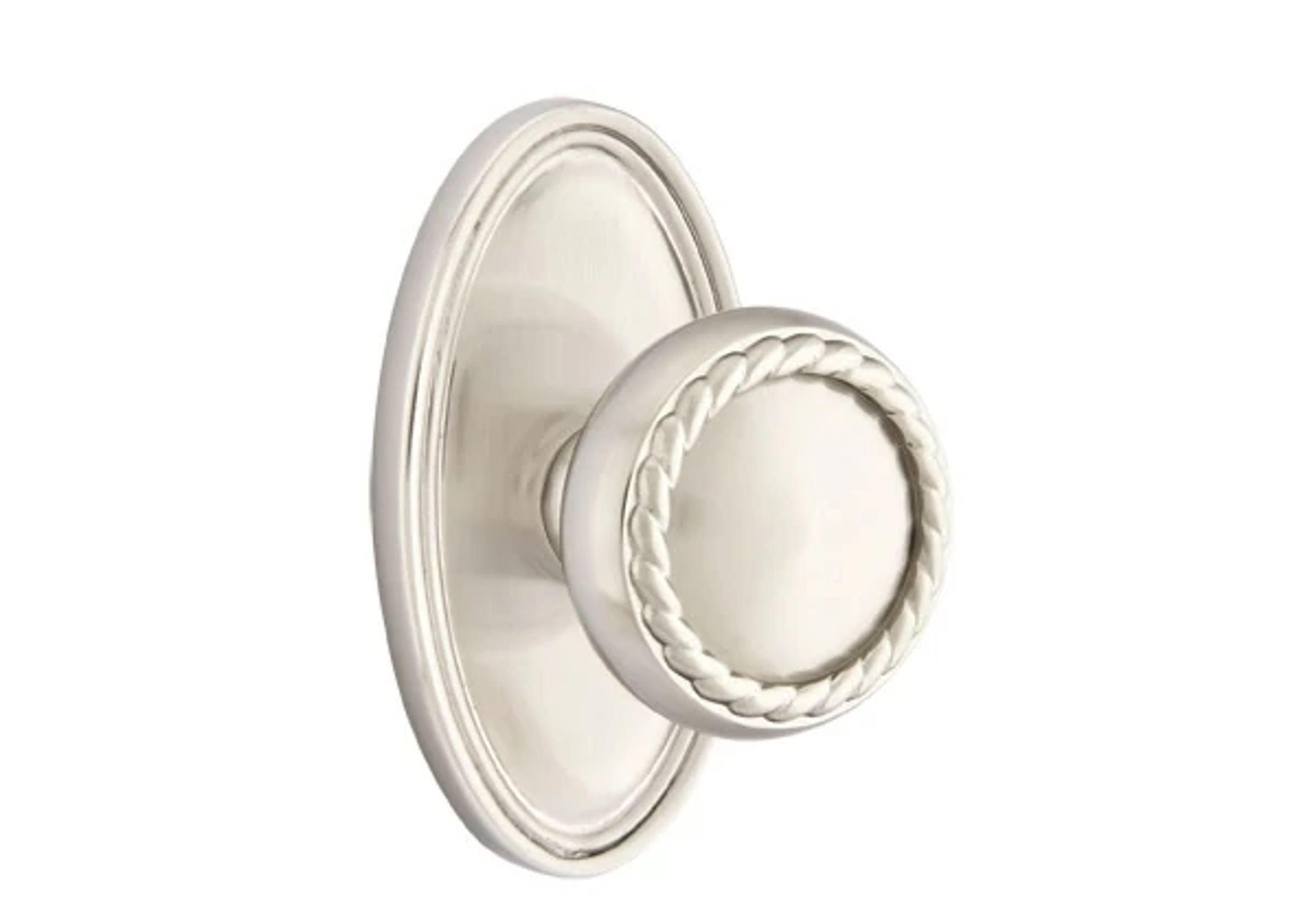 Emtek Concealed Fastener Rope Knob Set with Oval Roestte