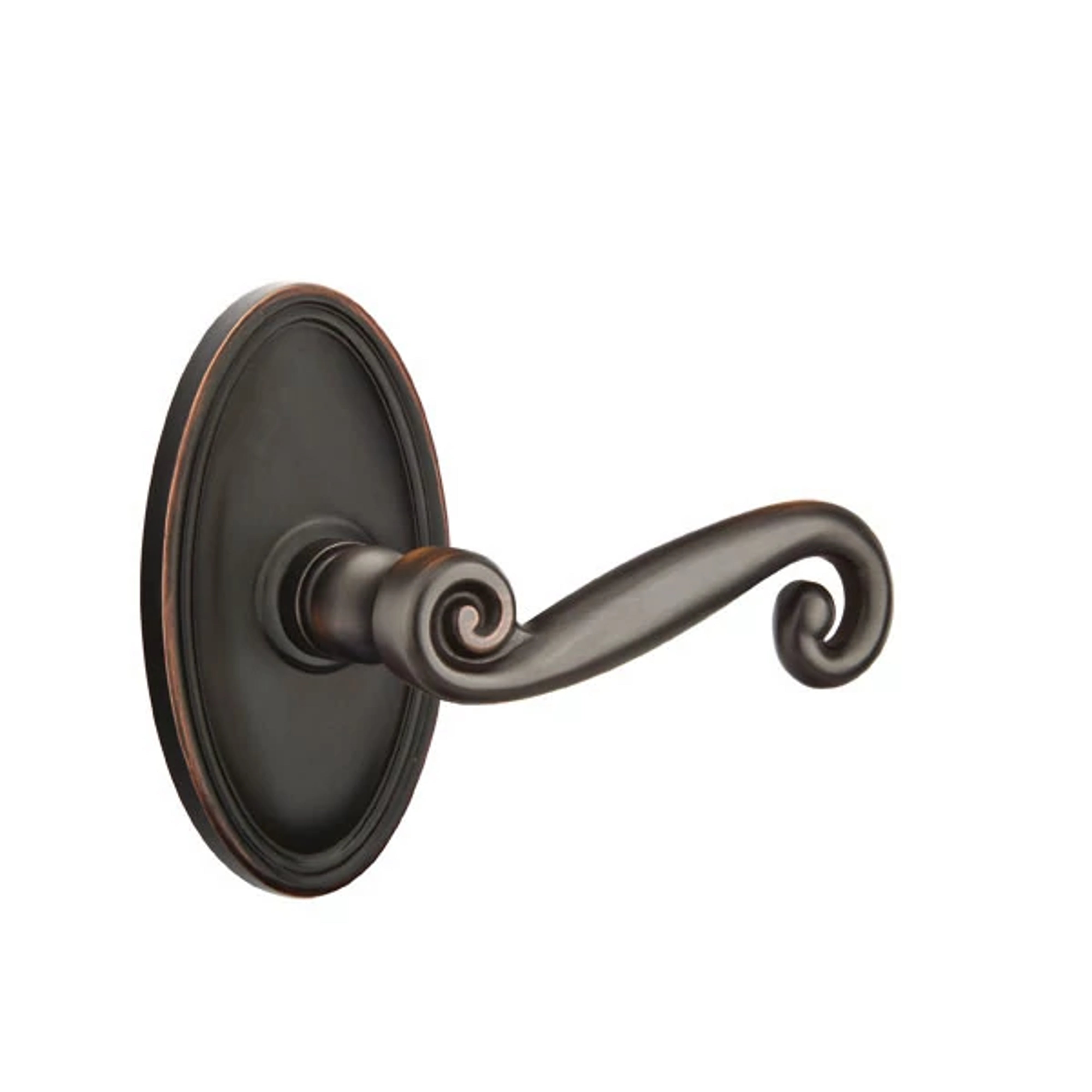 Emtek Concealed Fastener Rustic Lever Set with Oval Roestte