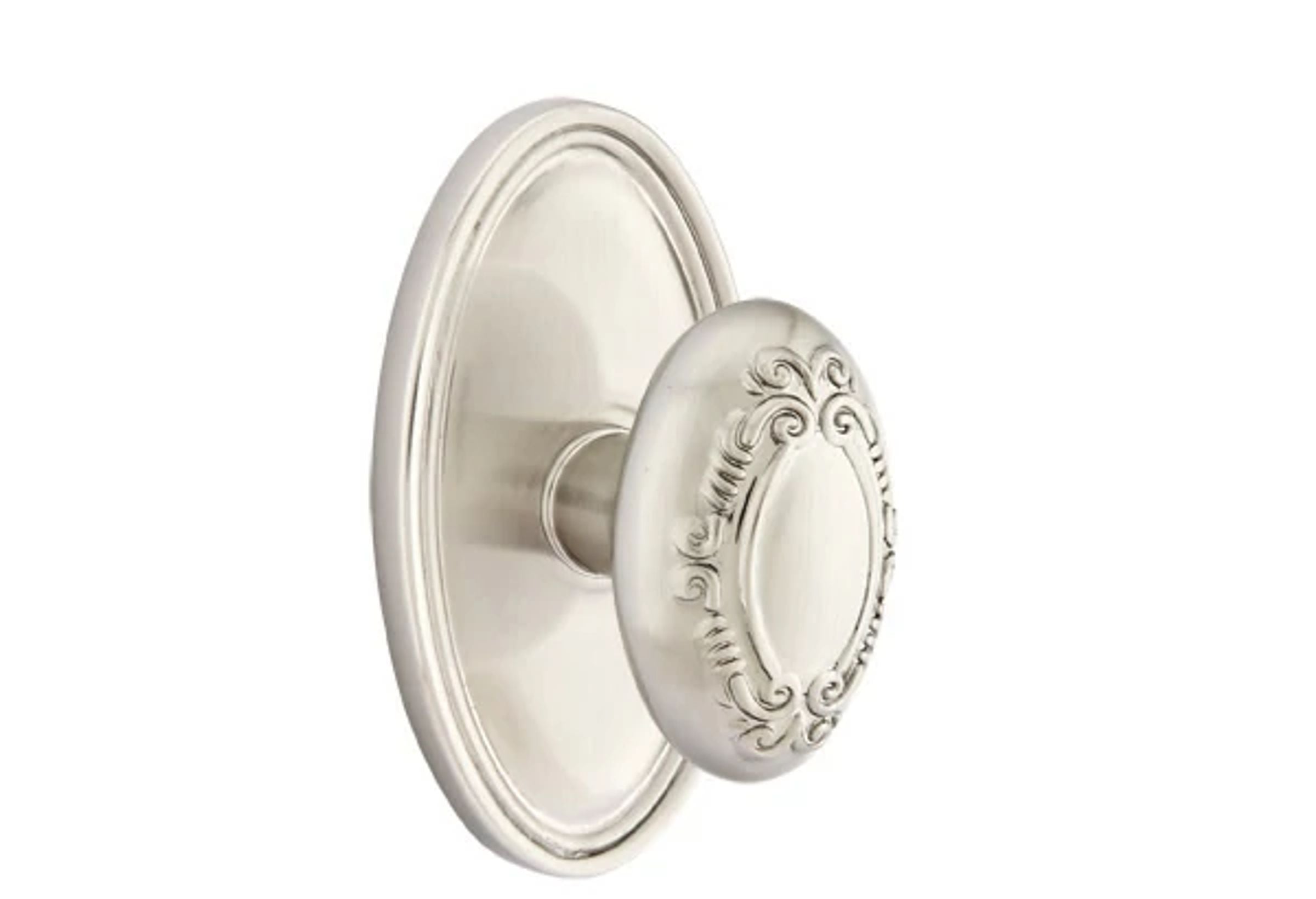 Emtek Concealed Fastener Victoria Knob Set with Oval Roestte