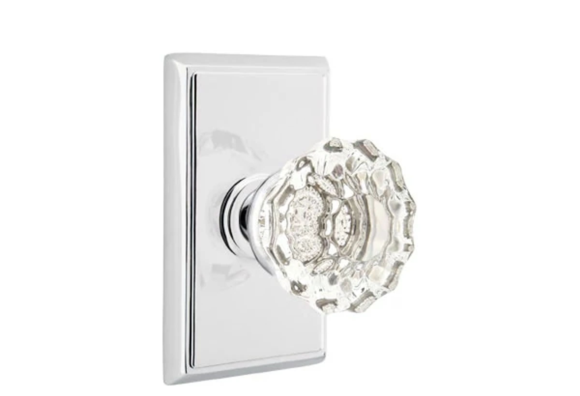 Emtek Astoria Glass Knob Set with Rectangular Rosette