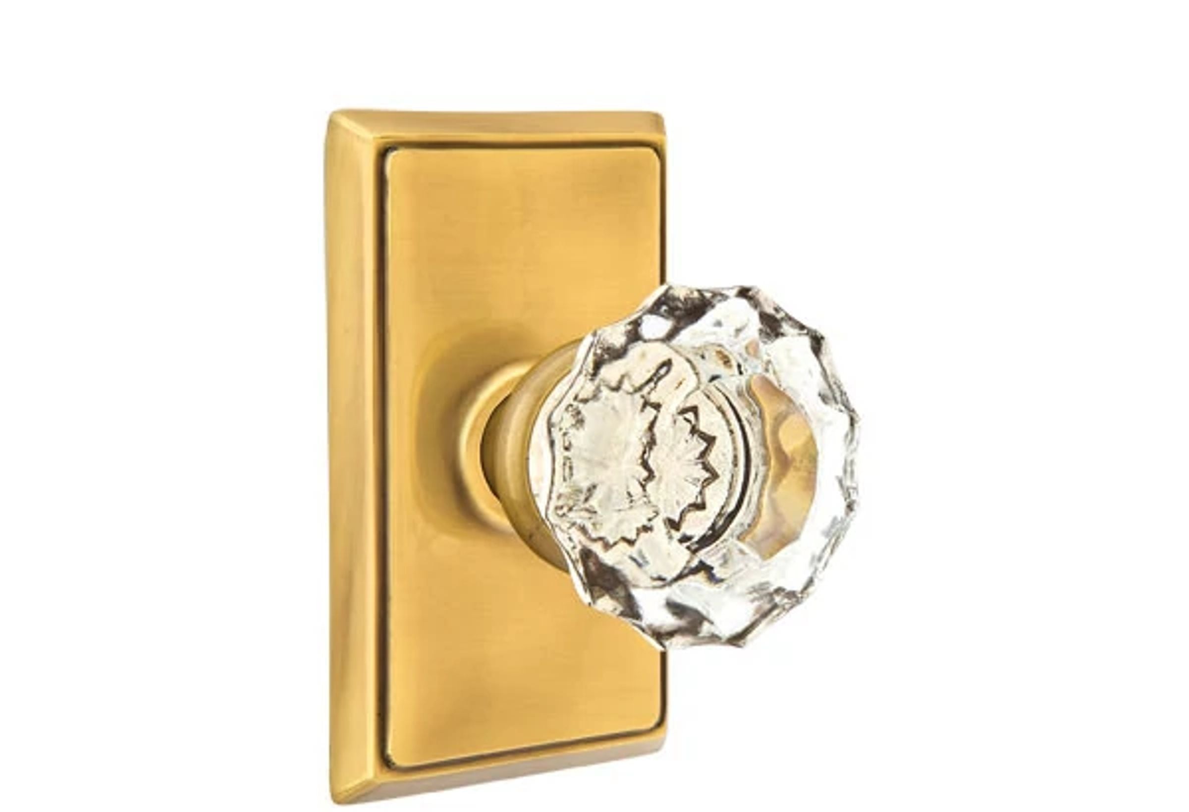 Emtek Astoria Glass Knob Set with Rectangular Rosette