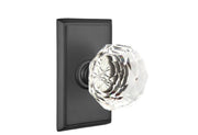 Emtek Diamond Glass Knob Set with Rectangular Rosette