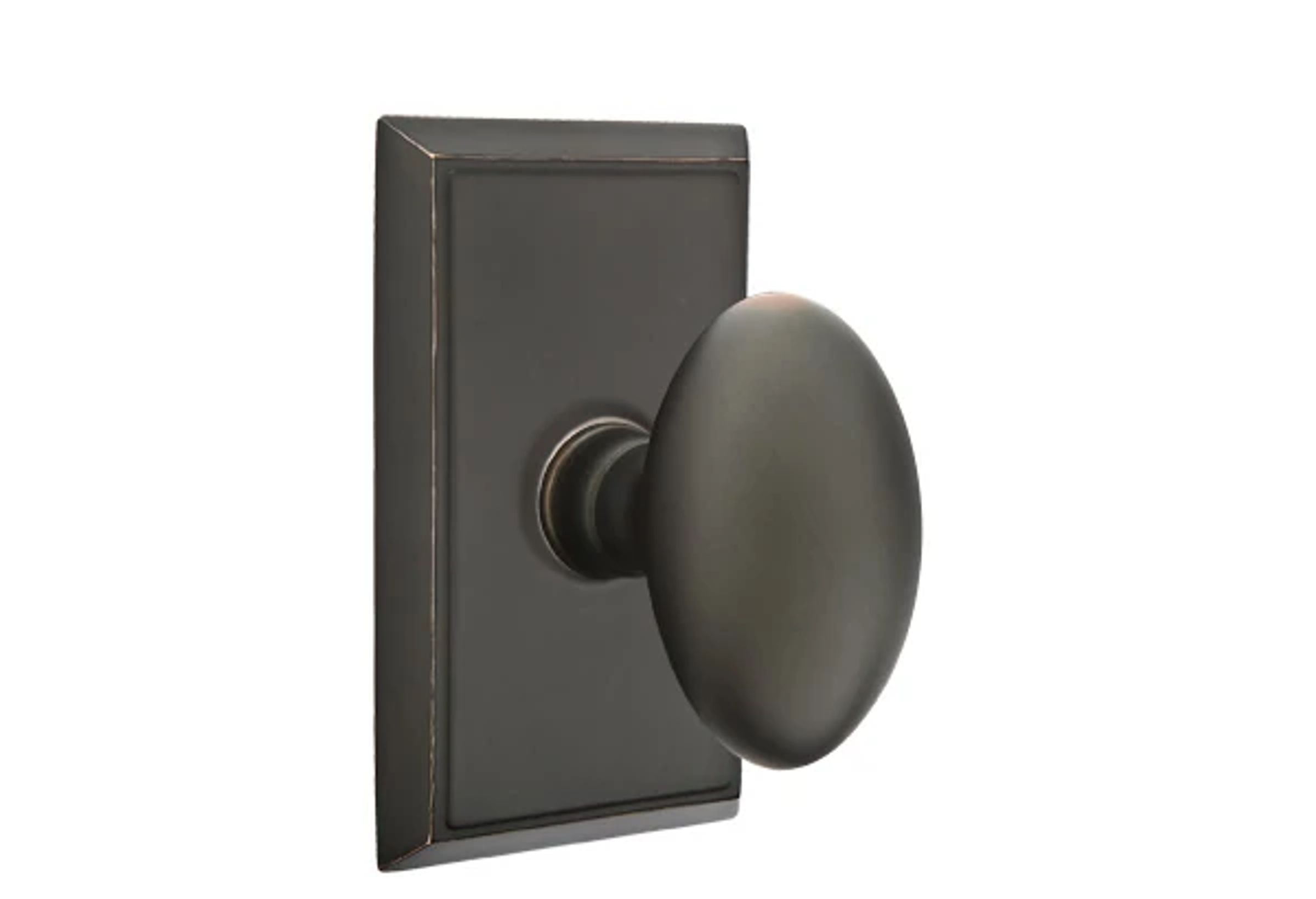 Emtek Concealed Fastener Egg Knob Set with Rectangular Rosette