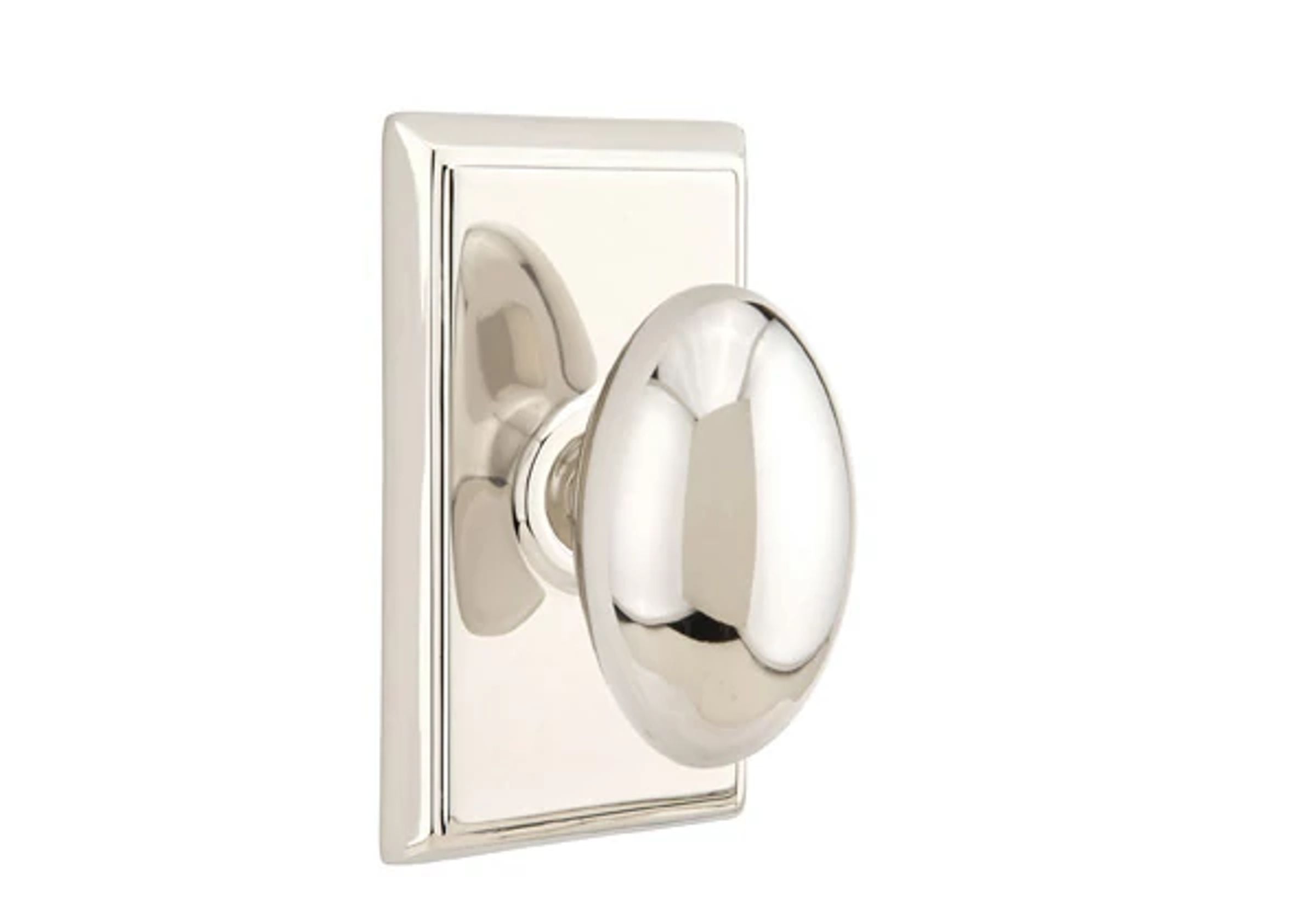 Emtek Egg Knob Set with Rectangular Rosette
