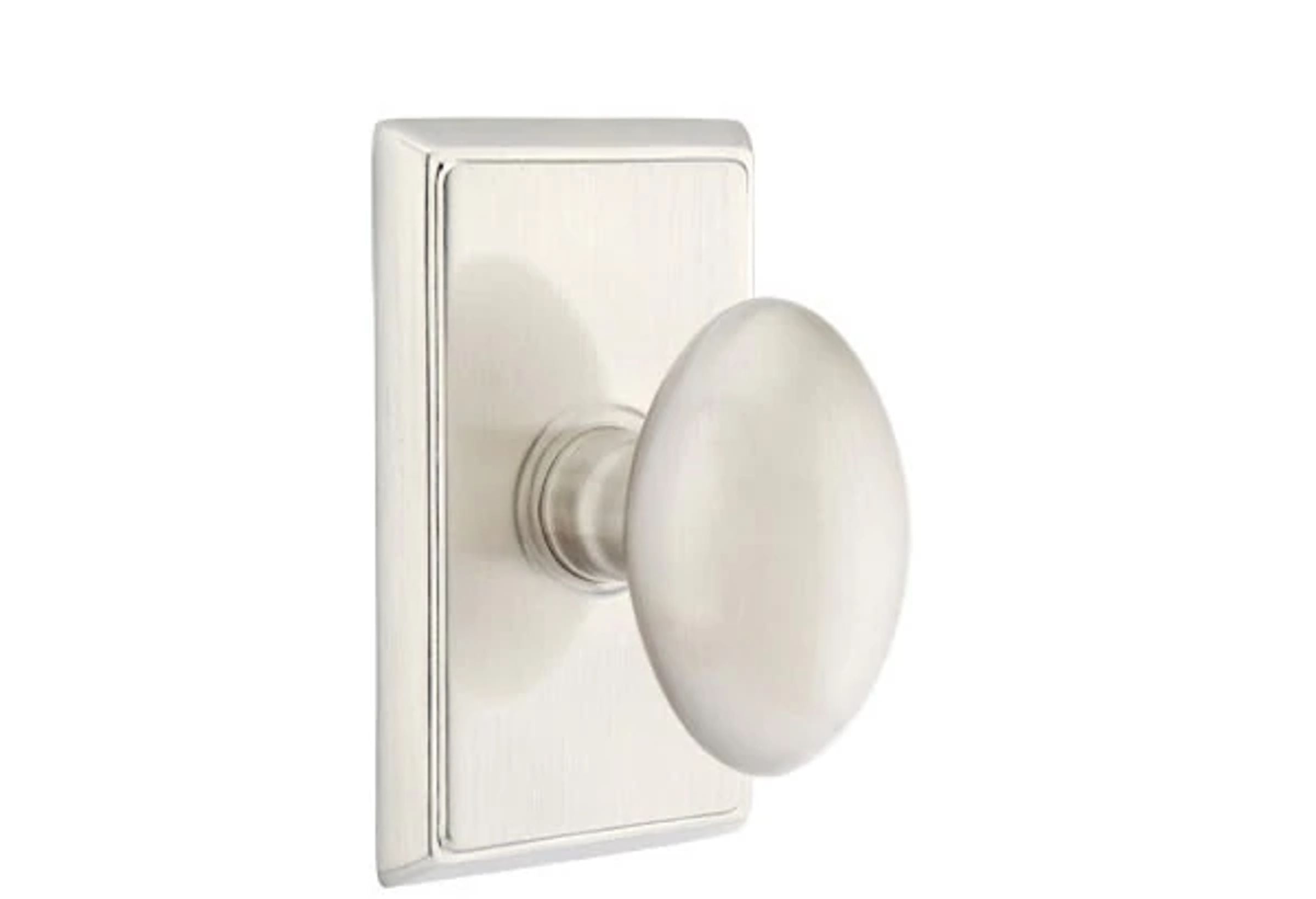 Emtek Egg Knob Set with Rectangular Rosette