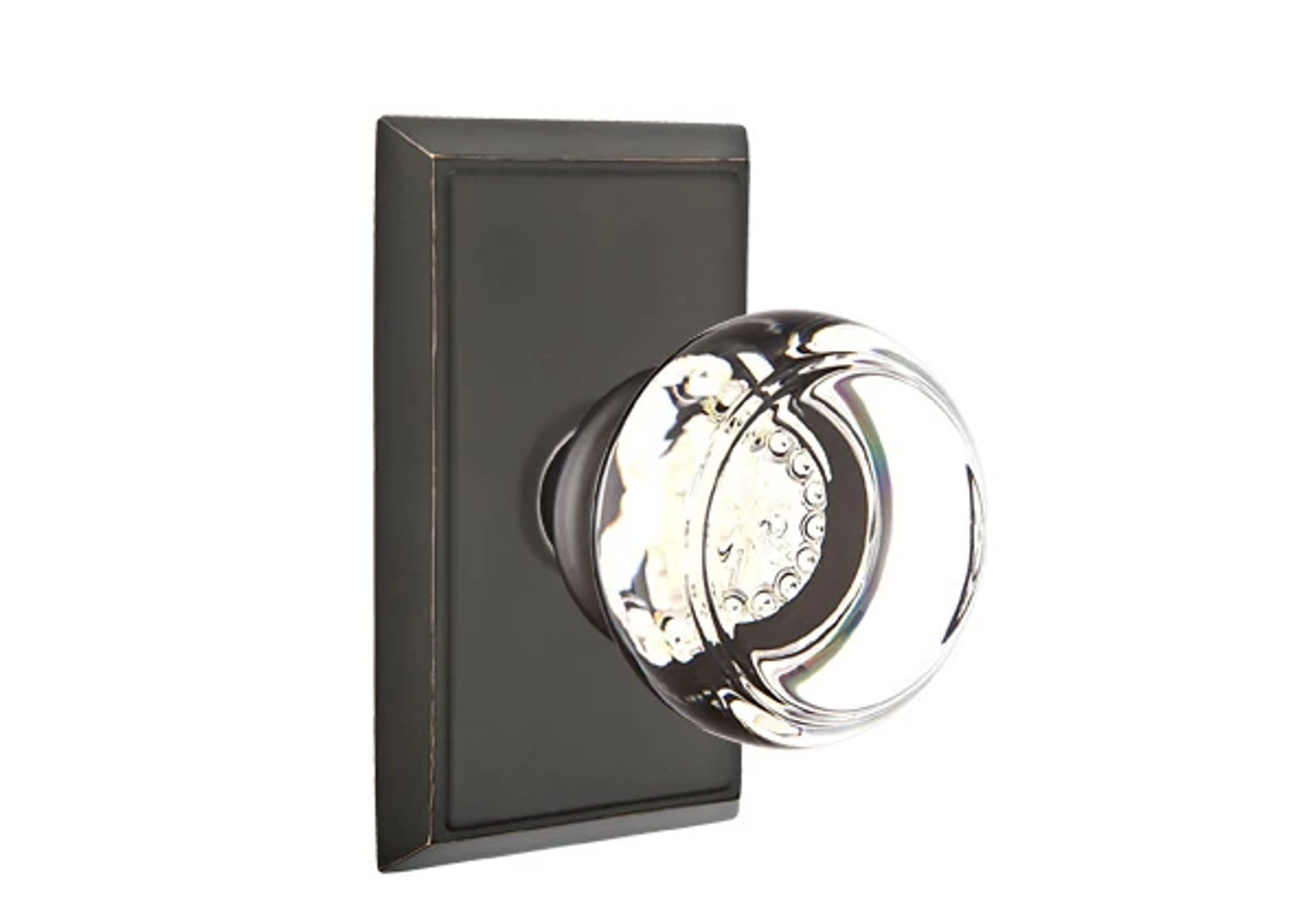 Emtek Georgetown Glass Knob Set with Rectangular Rosette