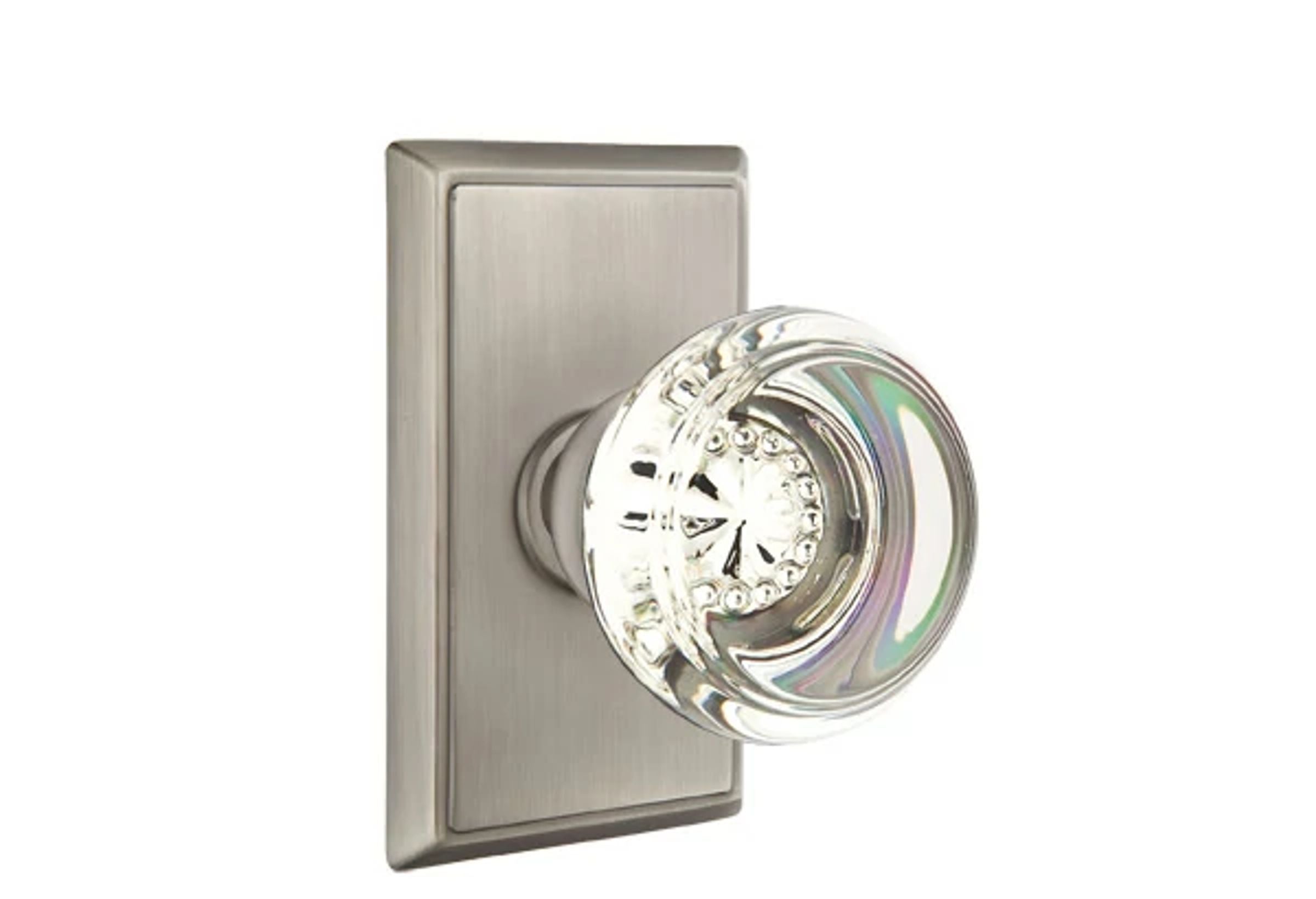 Emtek Georgetown Glass Knob Set with Rectangular Rosette