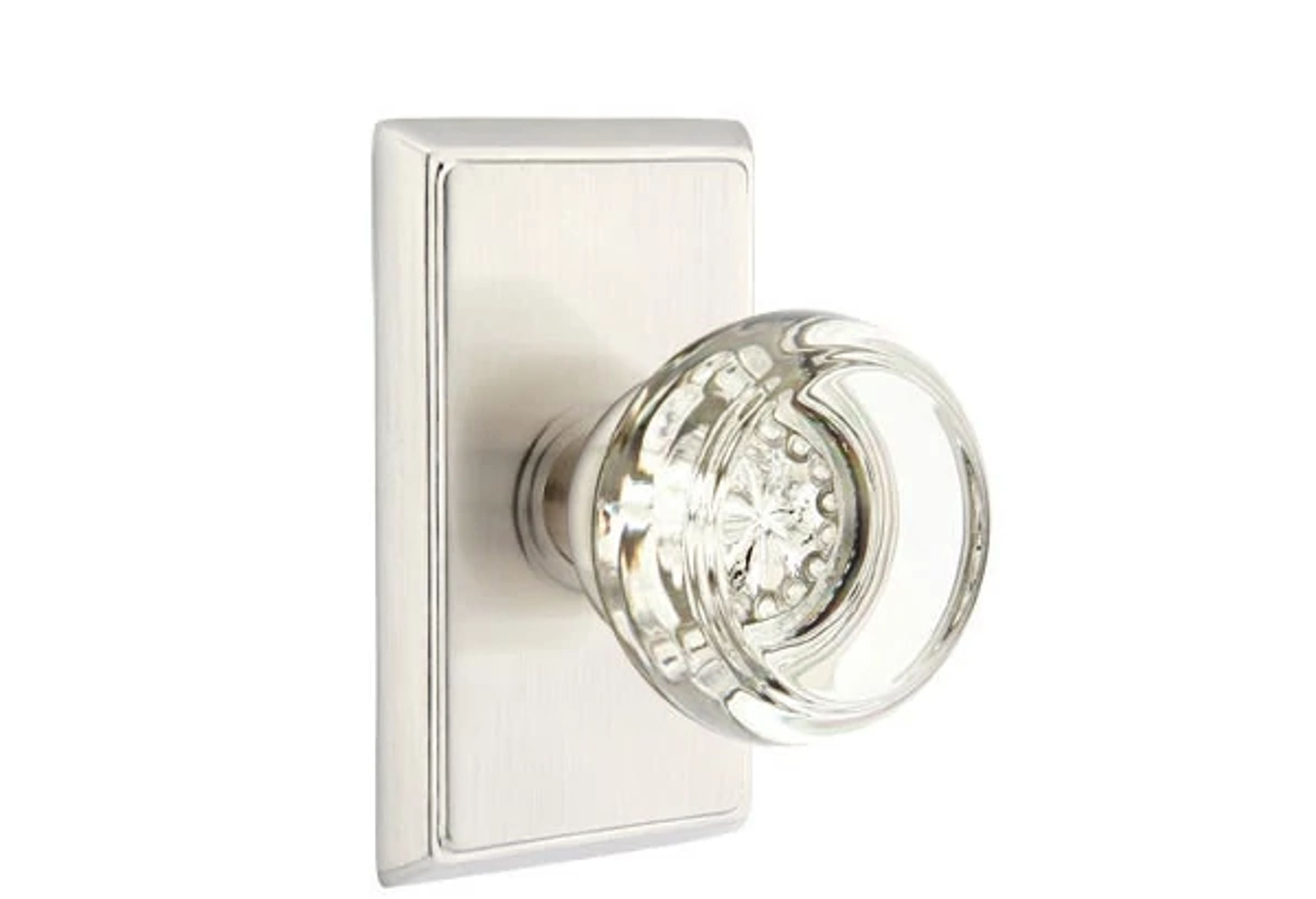 Emtek Georgetown Glass Knob Set with Rectangular Rosette