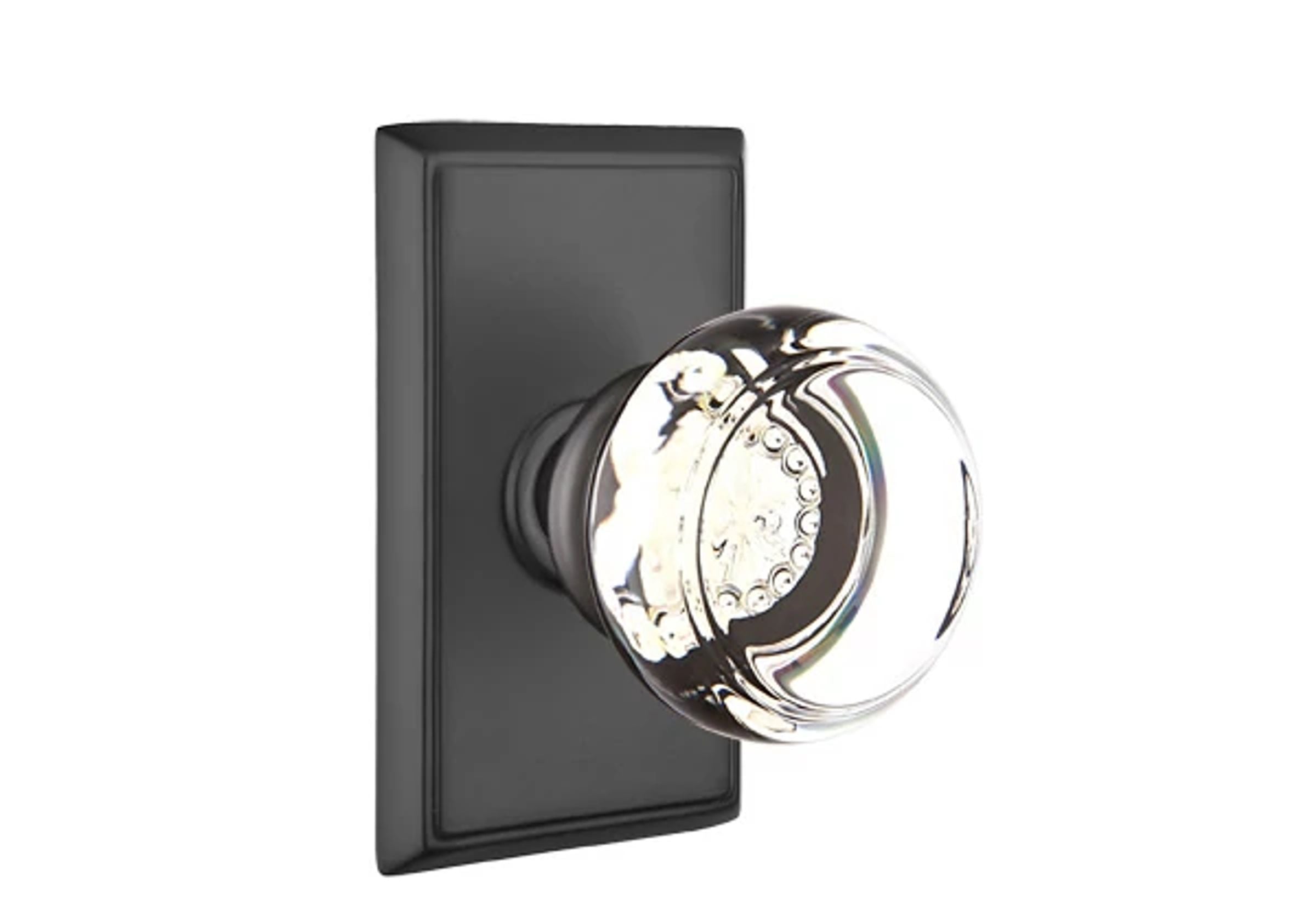 Emtek Concealed Fastener Georgetown Glass Knob Set with Rectangular Rosette