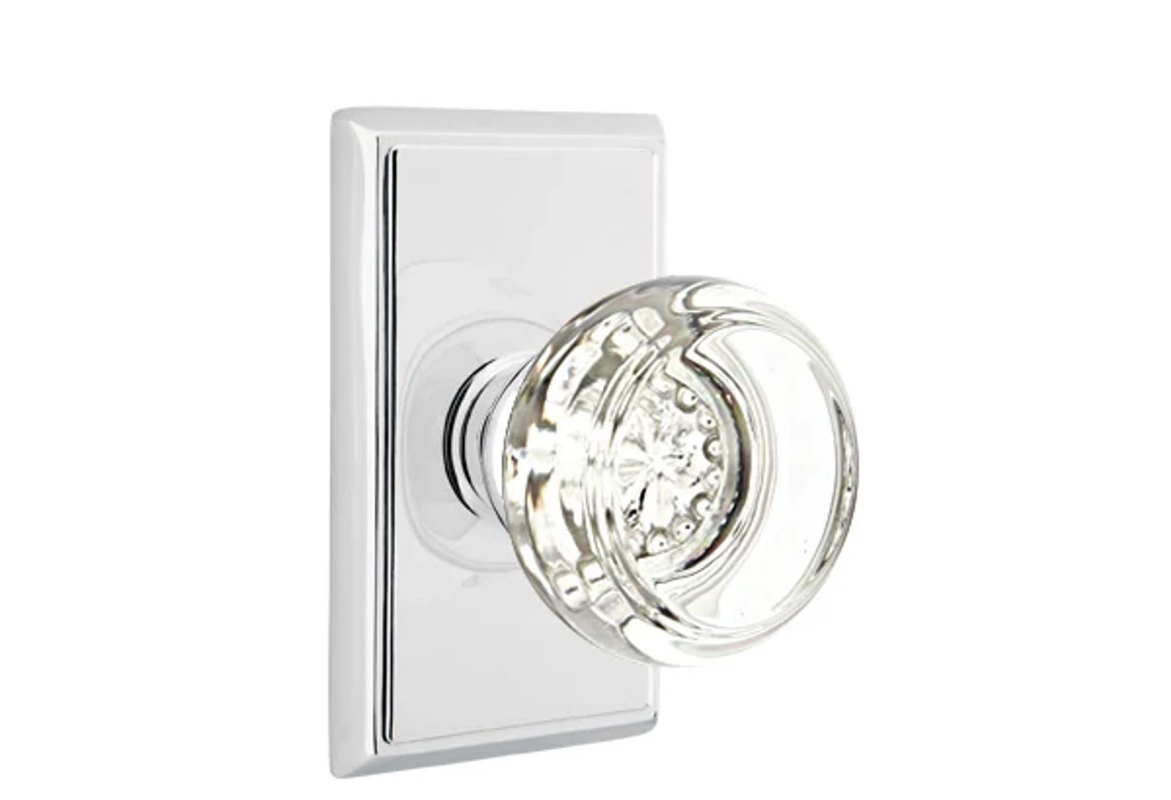 Emtek Georgetown Glass Knob Set with Rectangular Rosette