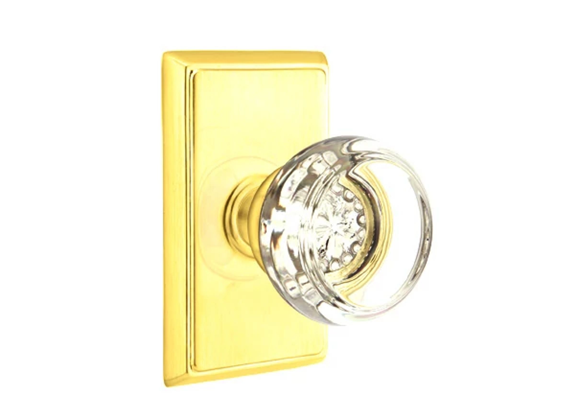 Emtek Georgetown Glass Knob Set with Rectangular Rosette