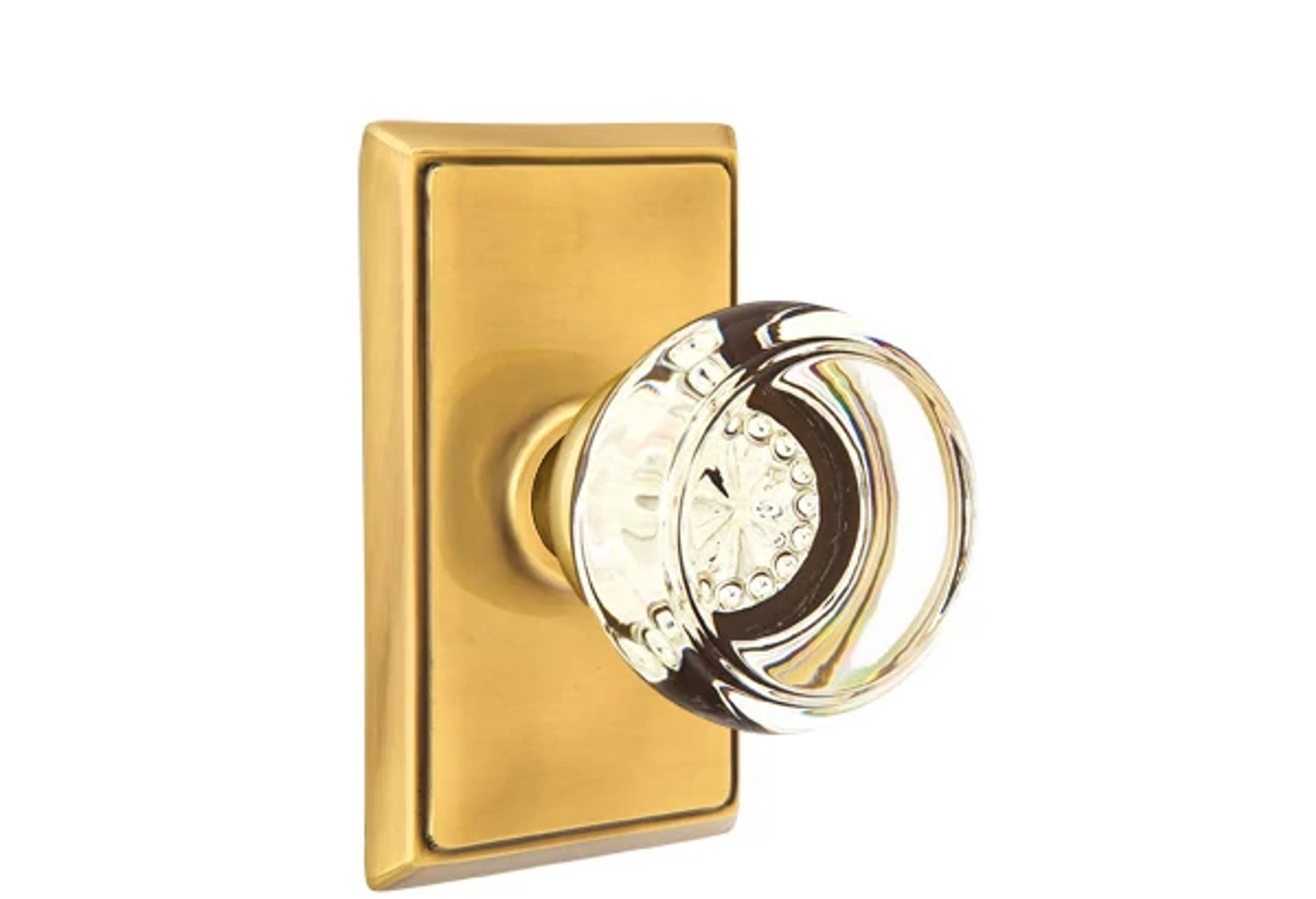 Emtek Concealed Fastener Georgetown Glass Knob Set with Rectangular Rosette