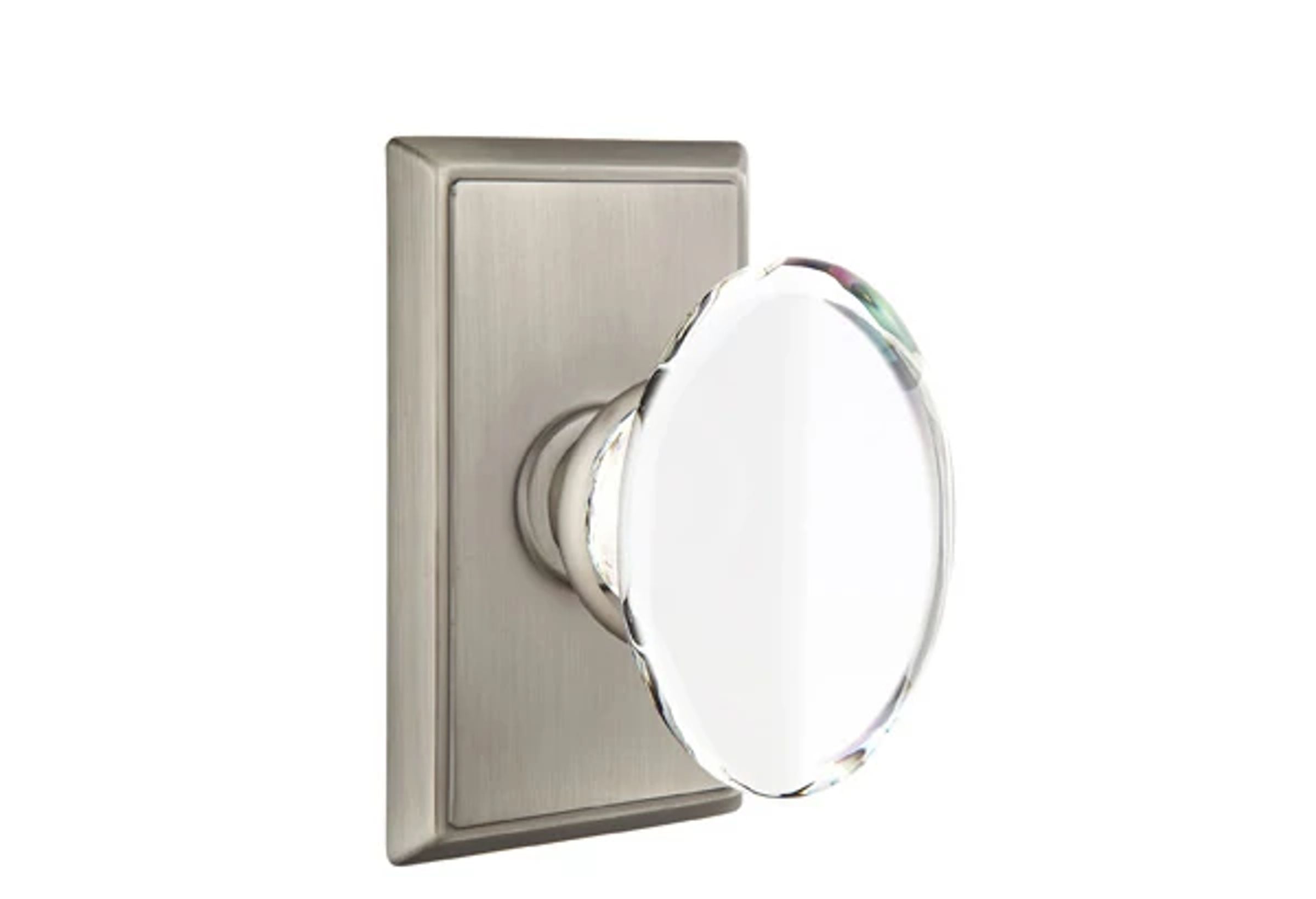 Emtek Hampton Glass Knob Set with Rectangular Rosette