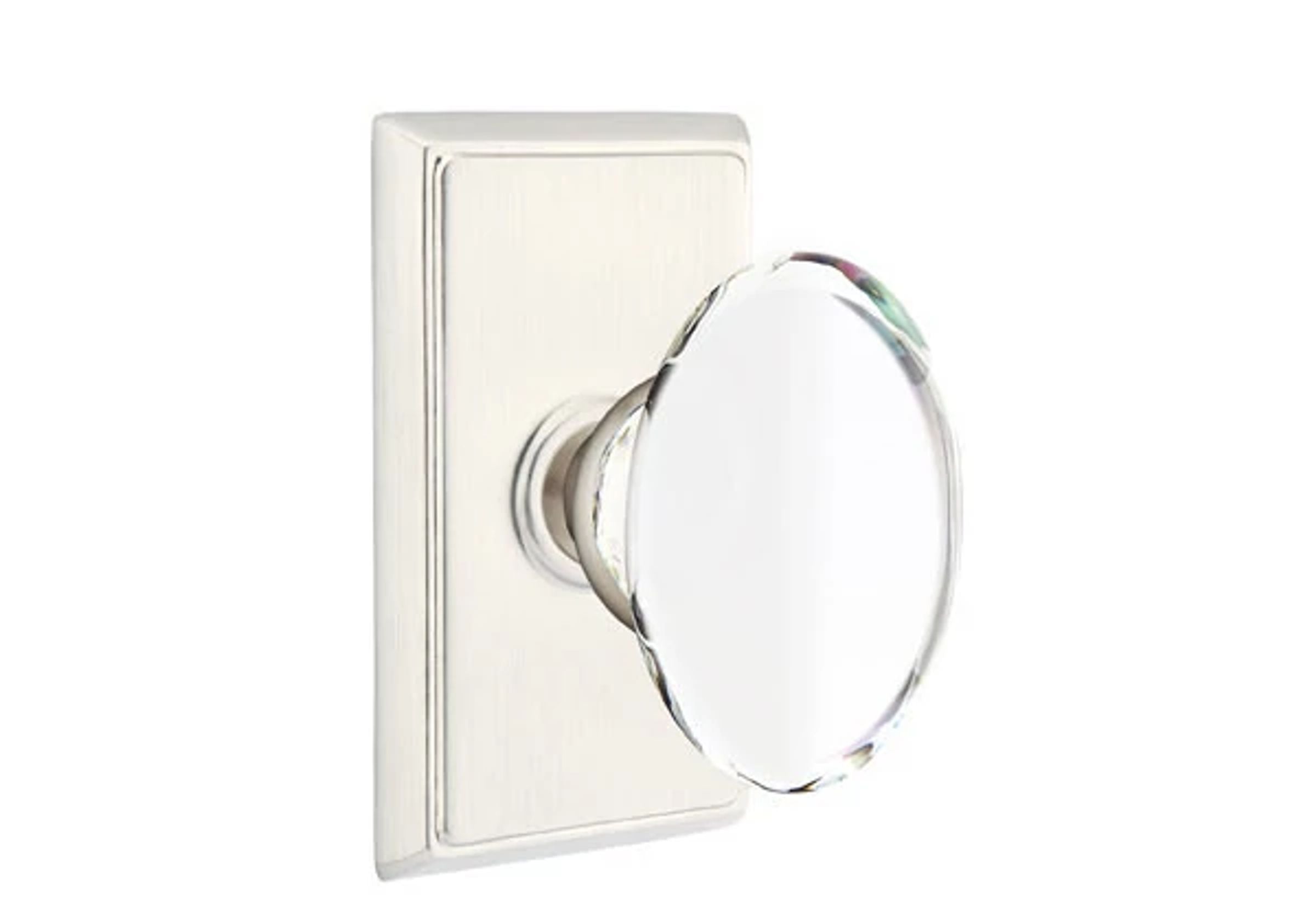 Emtek Hampton Glass Knob Set with Rectangular Rosette