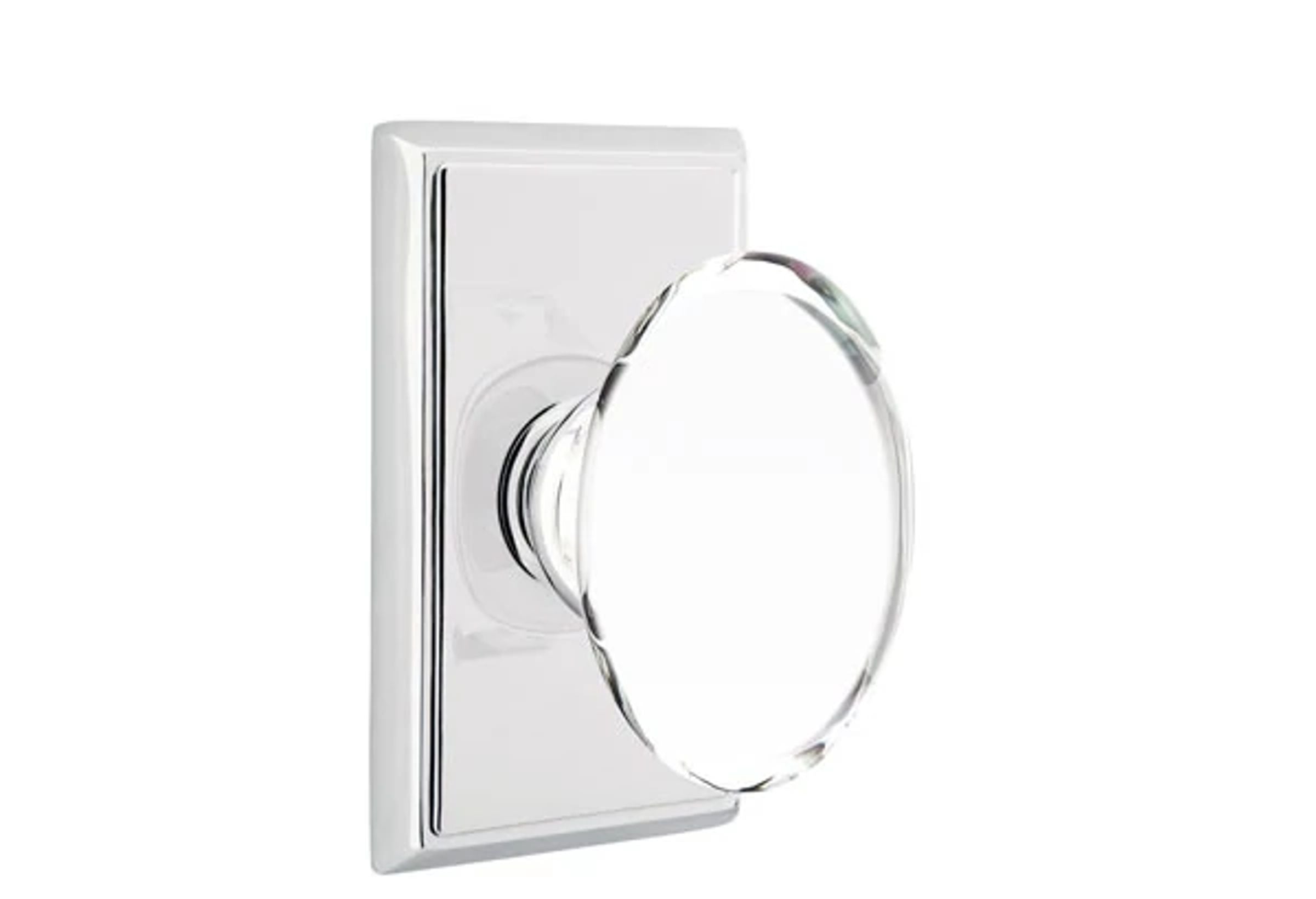 Emtek Hampton Glass Knob Set with Rectangular Rosette