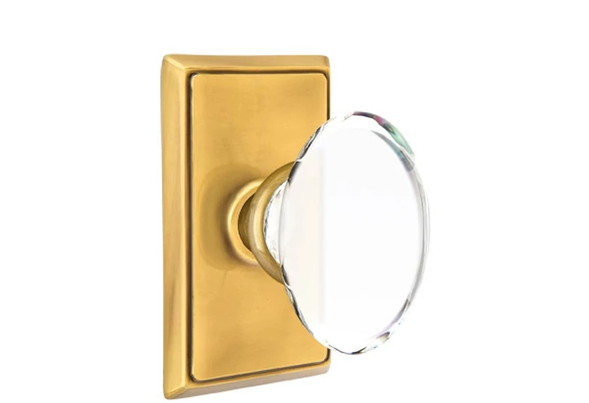 Emtek Hampton Glass Knob Set with Rectangular Rosette