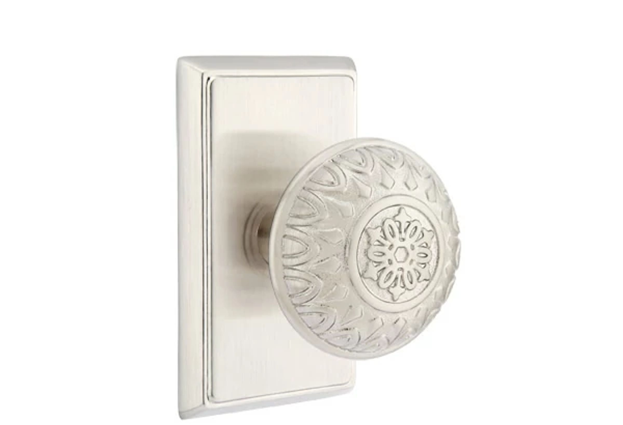 Emtek Concealed Fastener Lancaster Knob Set with Rectangular Rosette