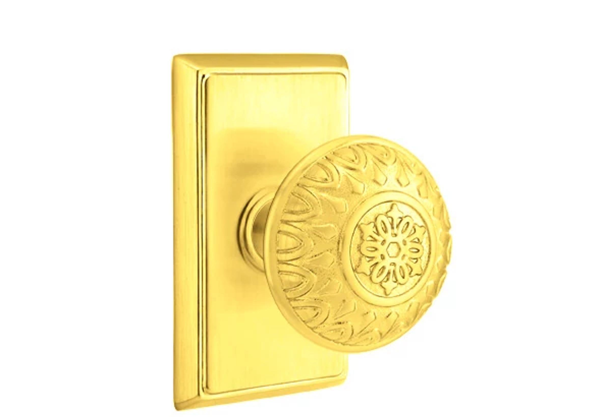 Emtek Concealed Fastener Lancaster Knob Set with Rectangular Rosette