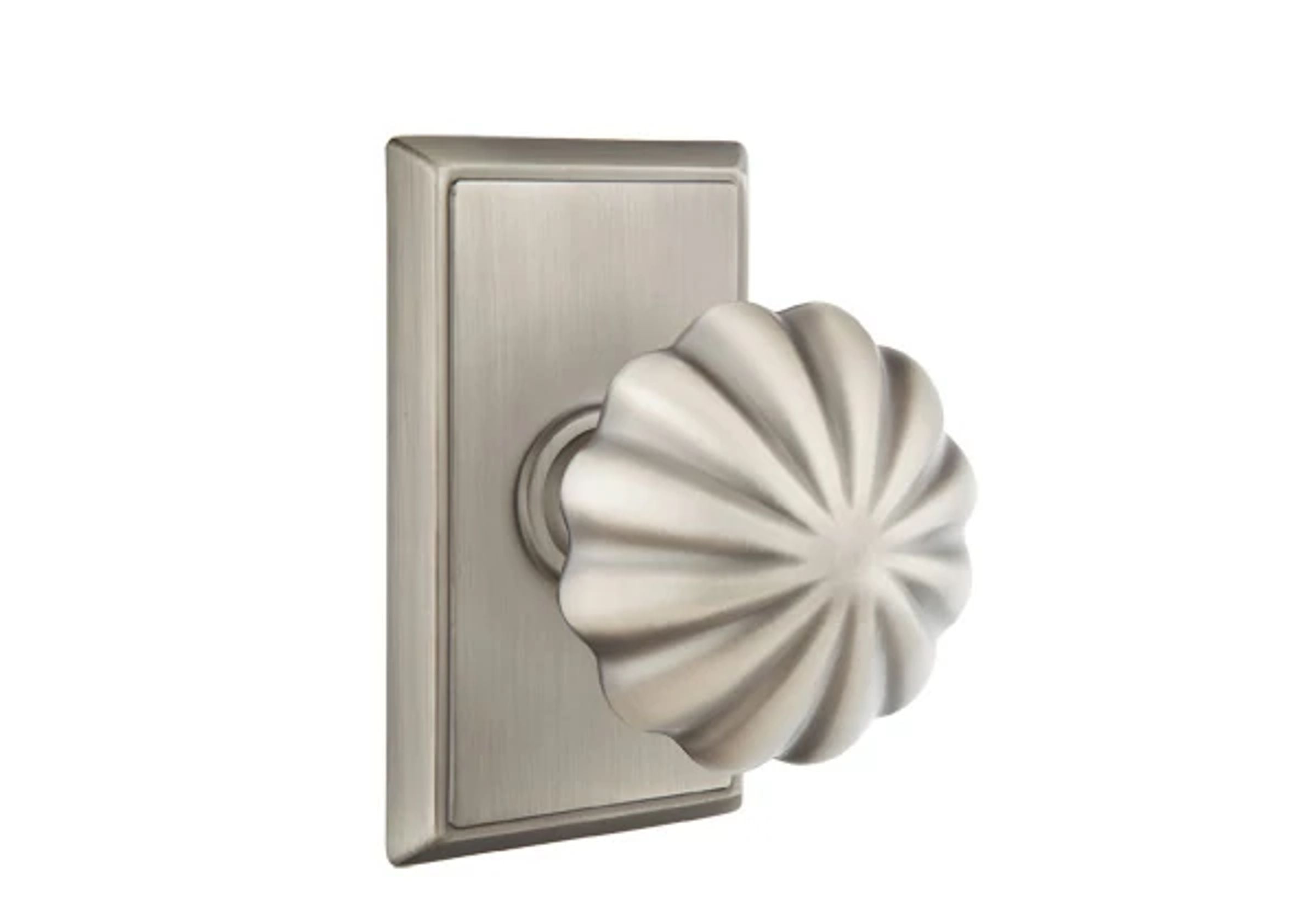 Emtek Concealed Fastener Melon Knob Set with Rectangular Rosette
