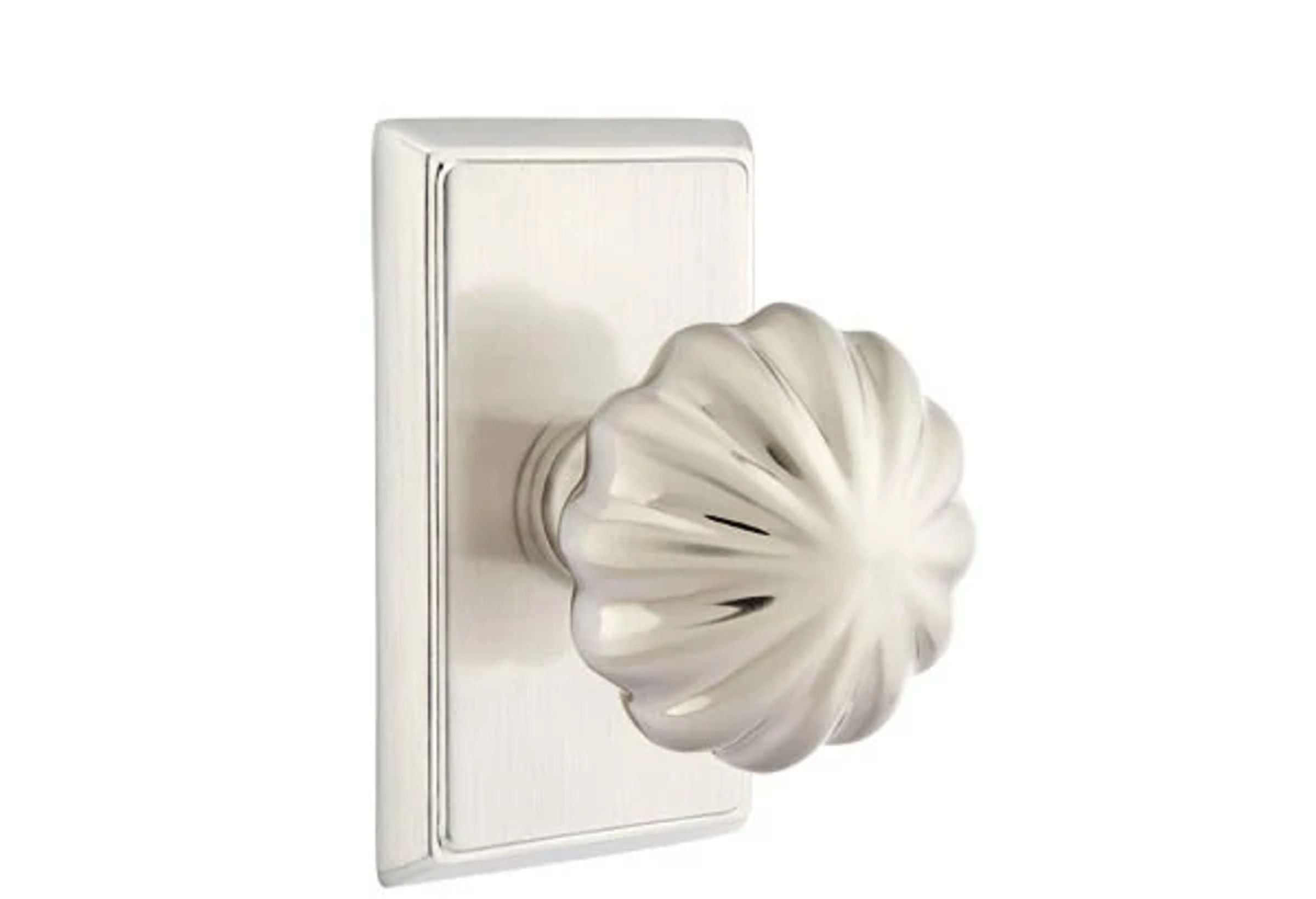 Emtek Concealed Fastener Melon Knob Set with Rectangular Rosette