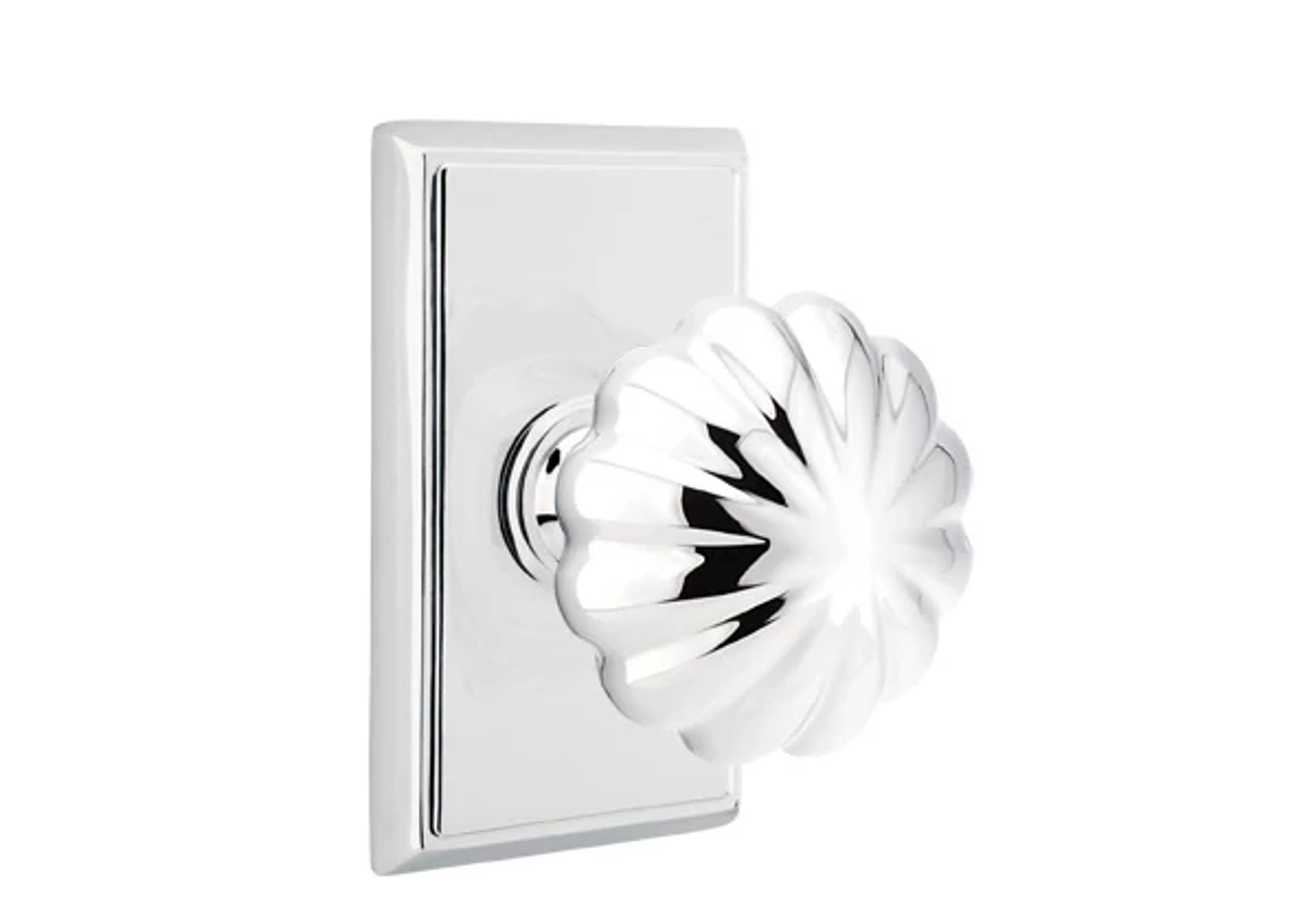 Emtek Concealed Fastener Melon Knob Set with Rectangular Rosette