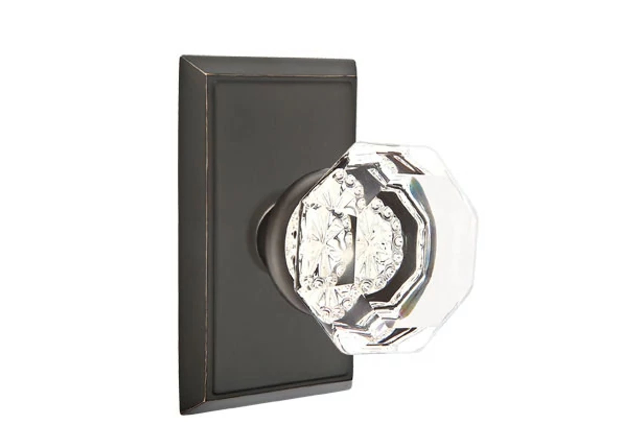 Emtek Concealed Fastener Old Town Knob Set with Rectangular Rosette