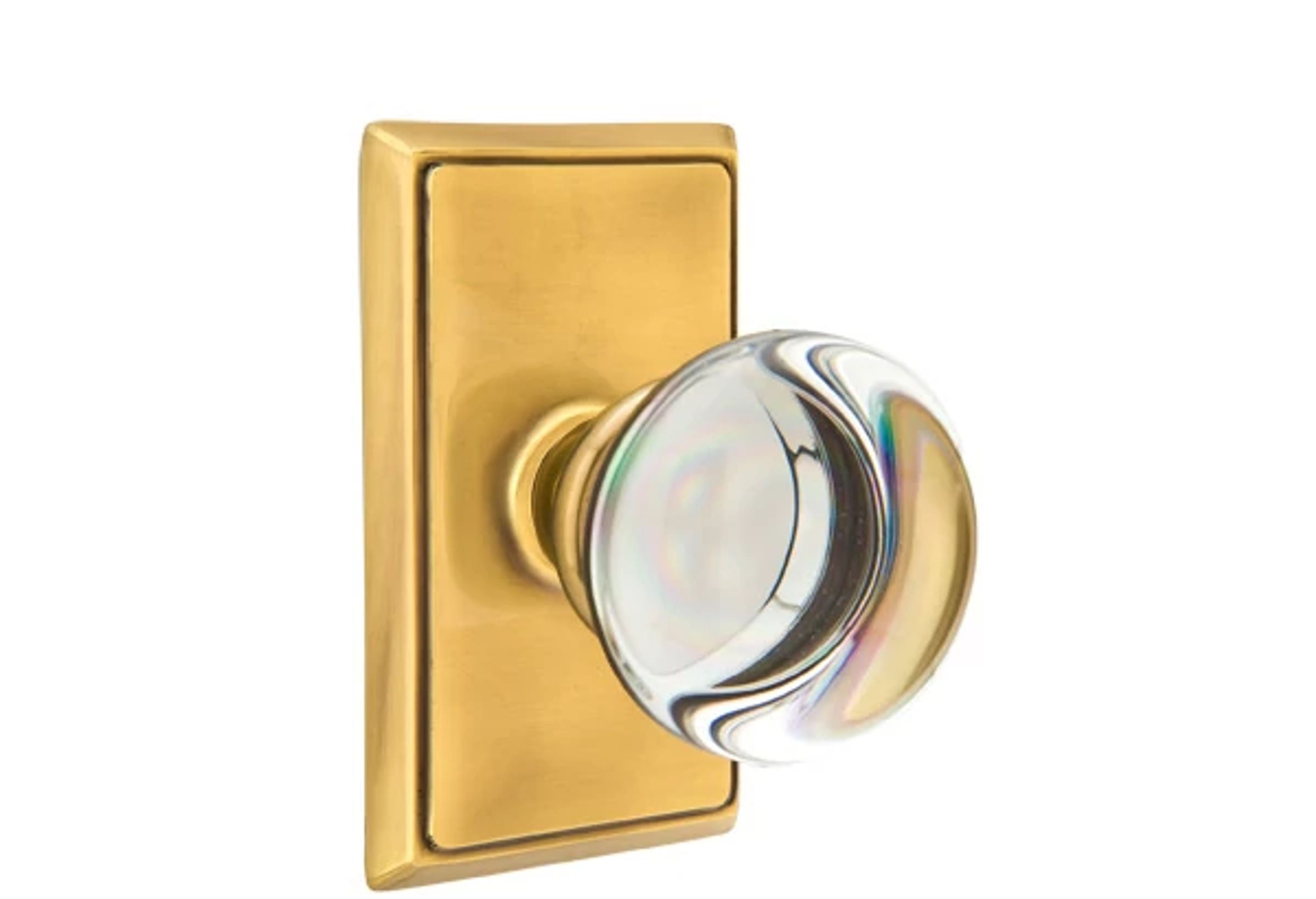 Emtek Concealed Fastener Providence Glass Knob Set with Rectangular Rosette