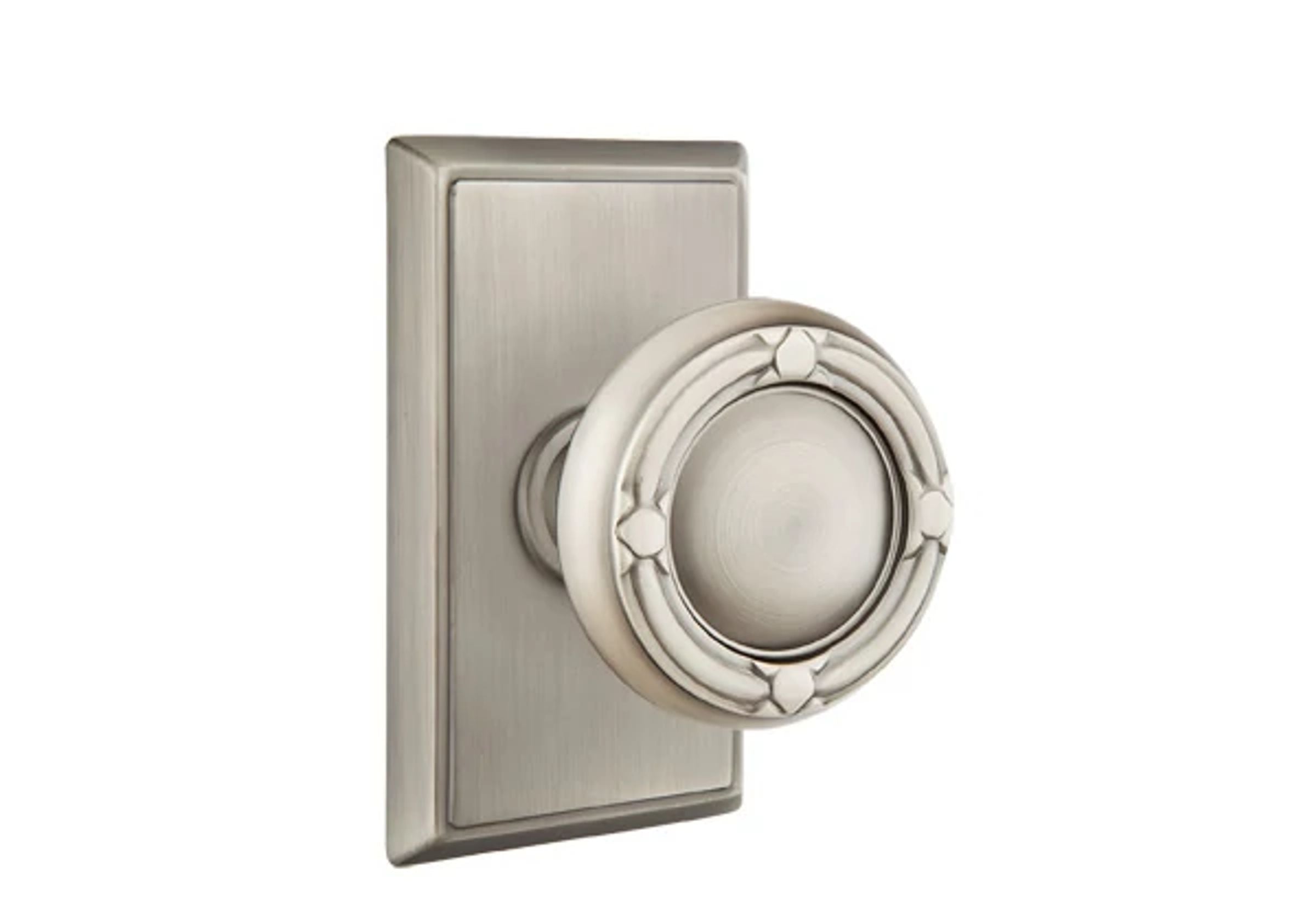 Emtek Concealed Fastener Ribbon & Reed Knob Set with Rectangular Rosette