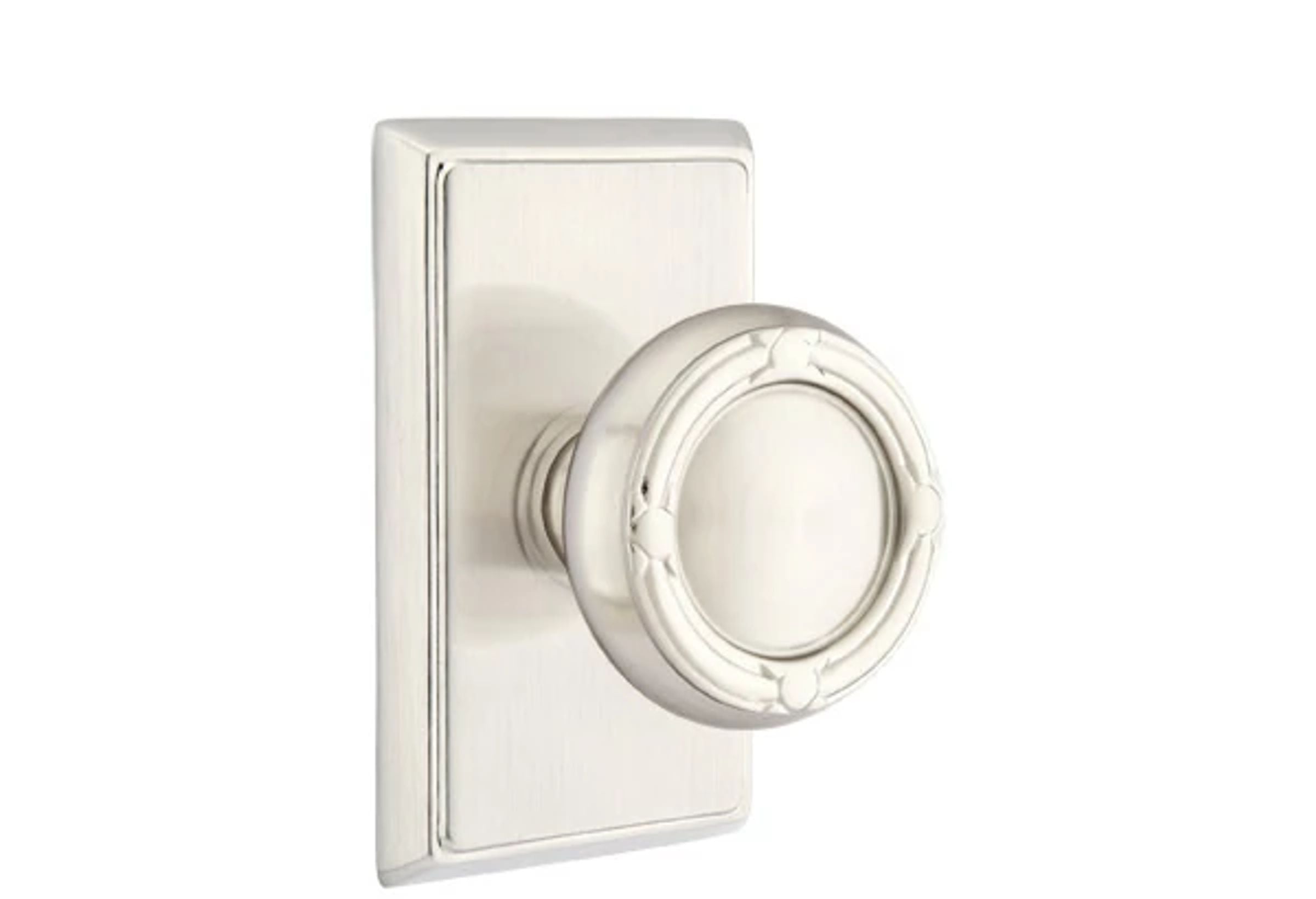 Emtek Concealed Fastener Ribbon & Reed Knob Set with Rectangular Rosette