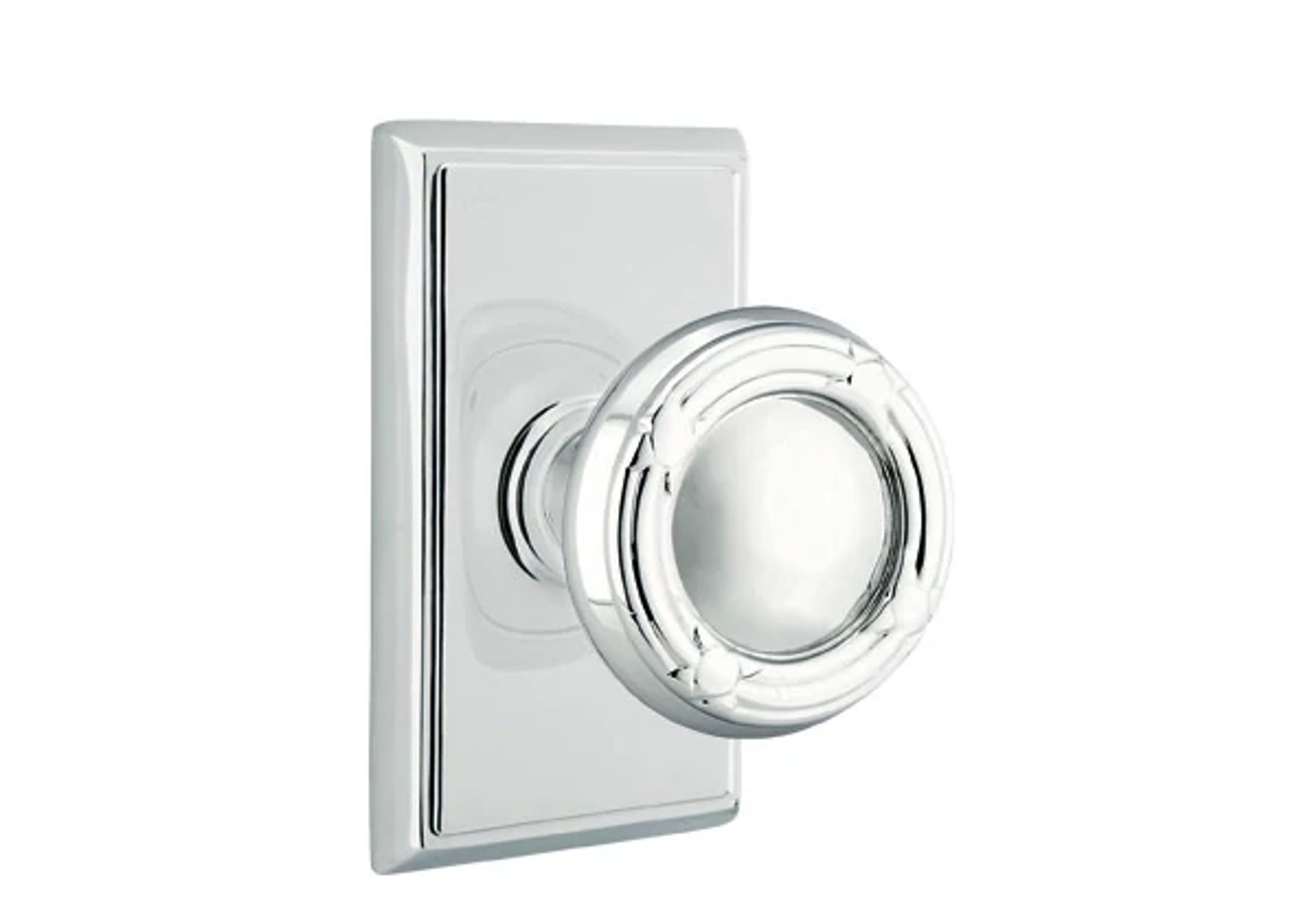 Emtek Concealed Fastener Ribbon & Reed Knob Set with Rectangular Rosette