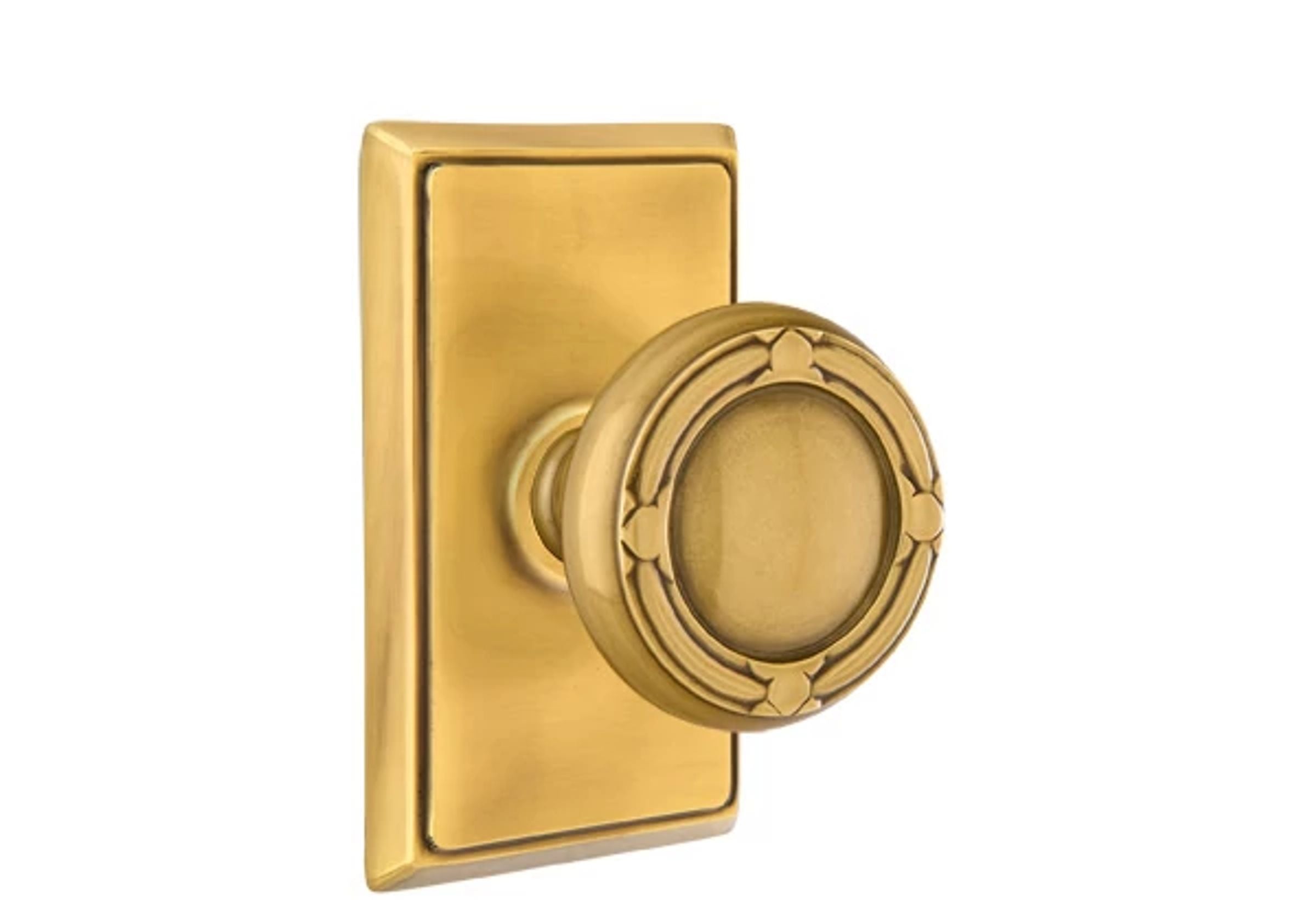 Emtek Concealed Fastener Ribbon & Reed Knob Set with Rectangular Rosette