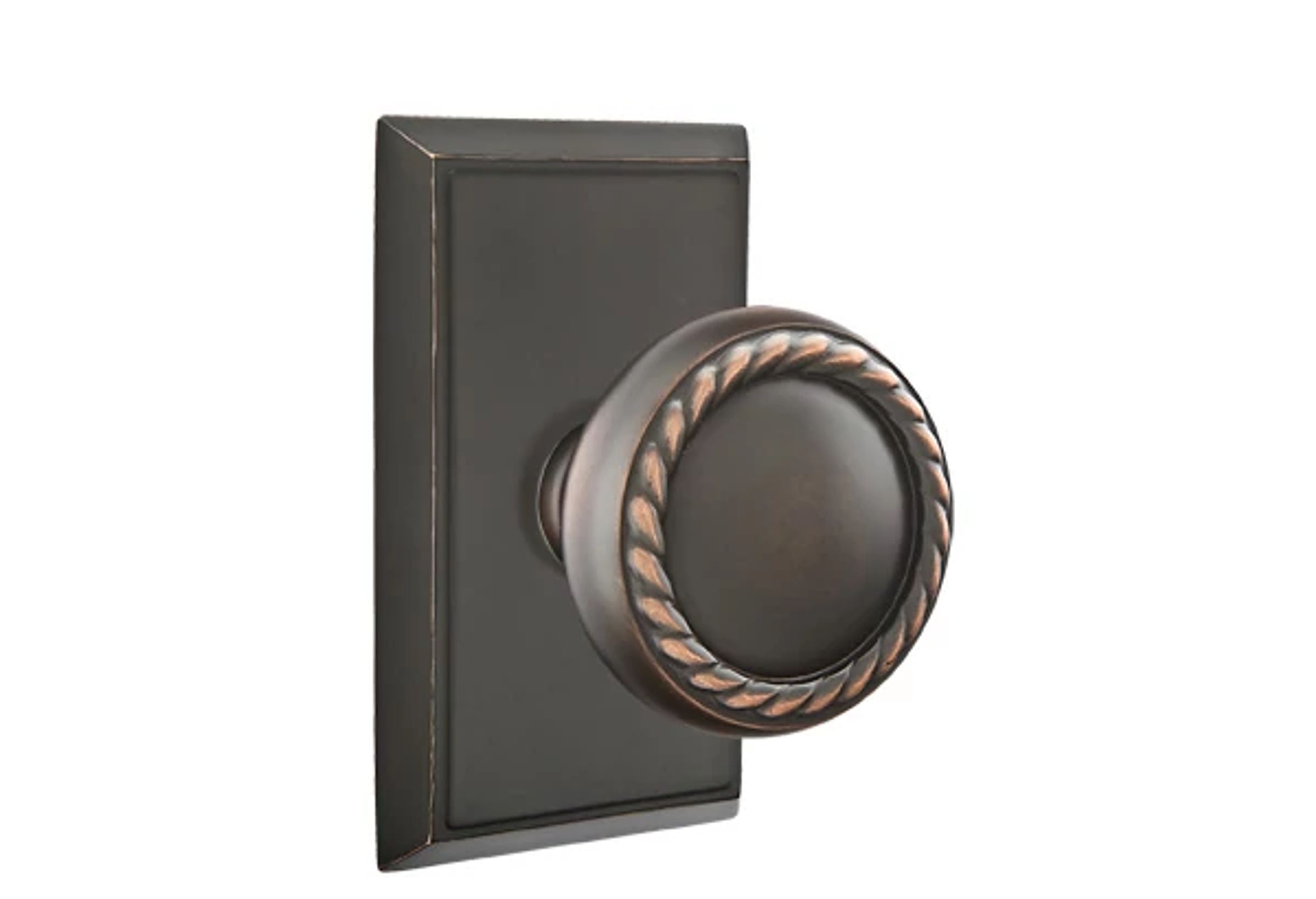 Emtek Rope Knob Set with Rectangular Rosette