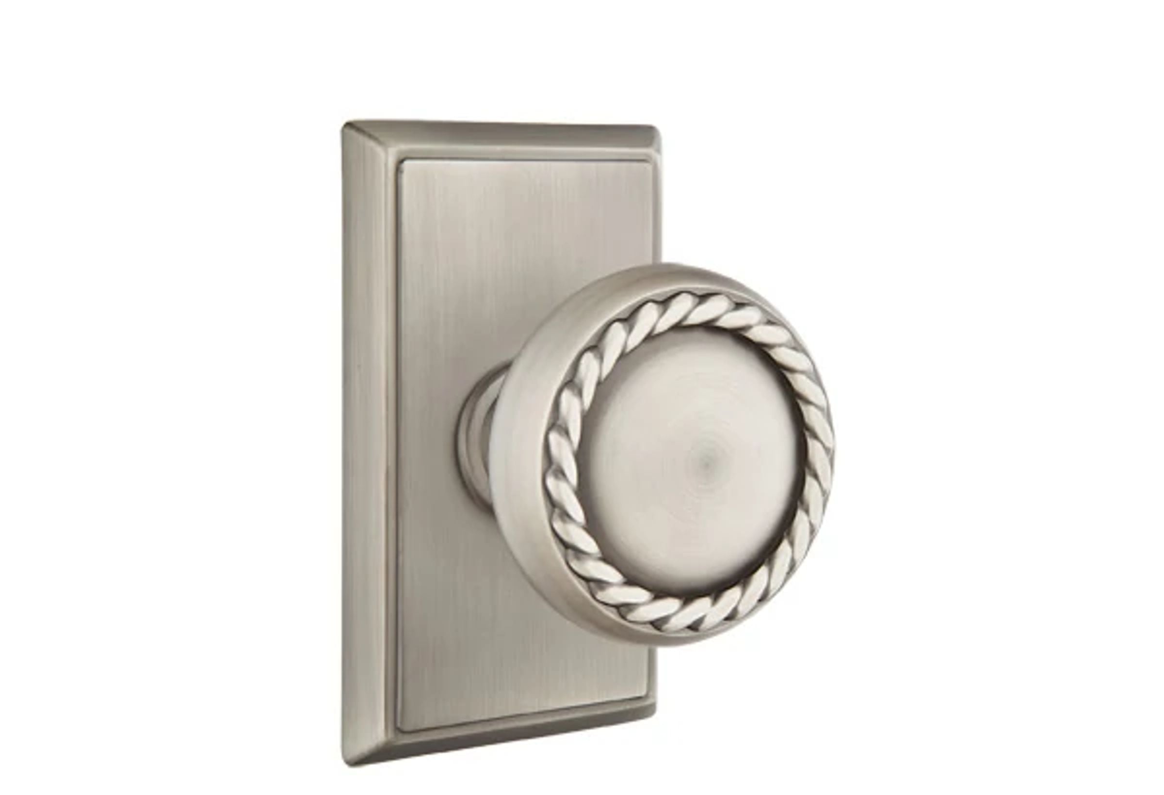 Emtek Concealed Fastener Rope Knob Set with Rectangular Rosette