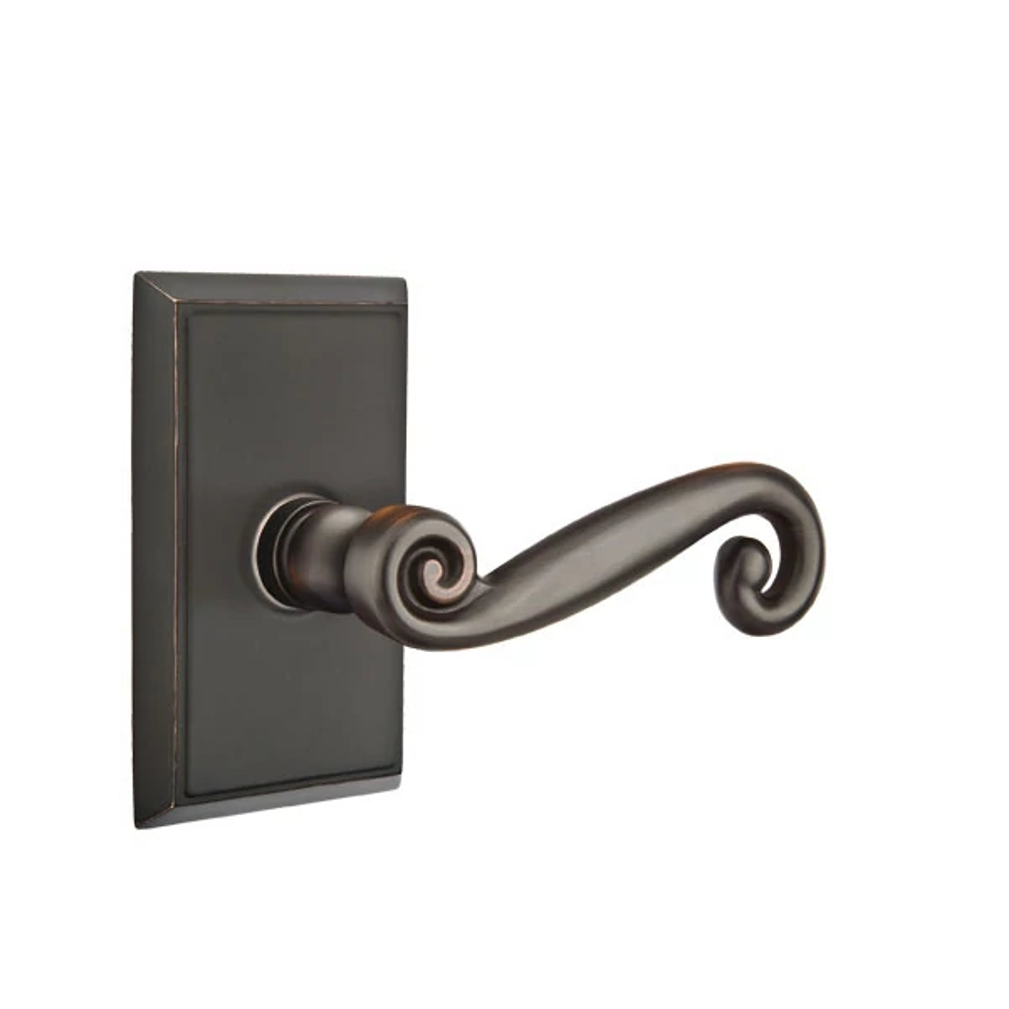 Emtek Concealed Fastener Rustic Lever Set with Rectangular Rosette