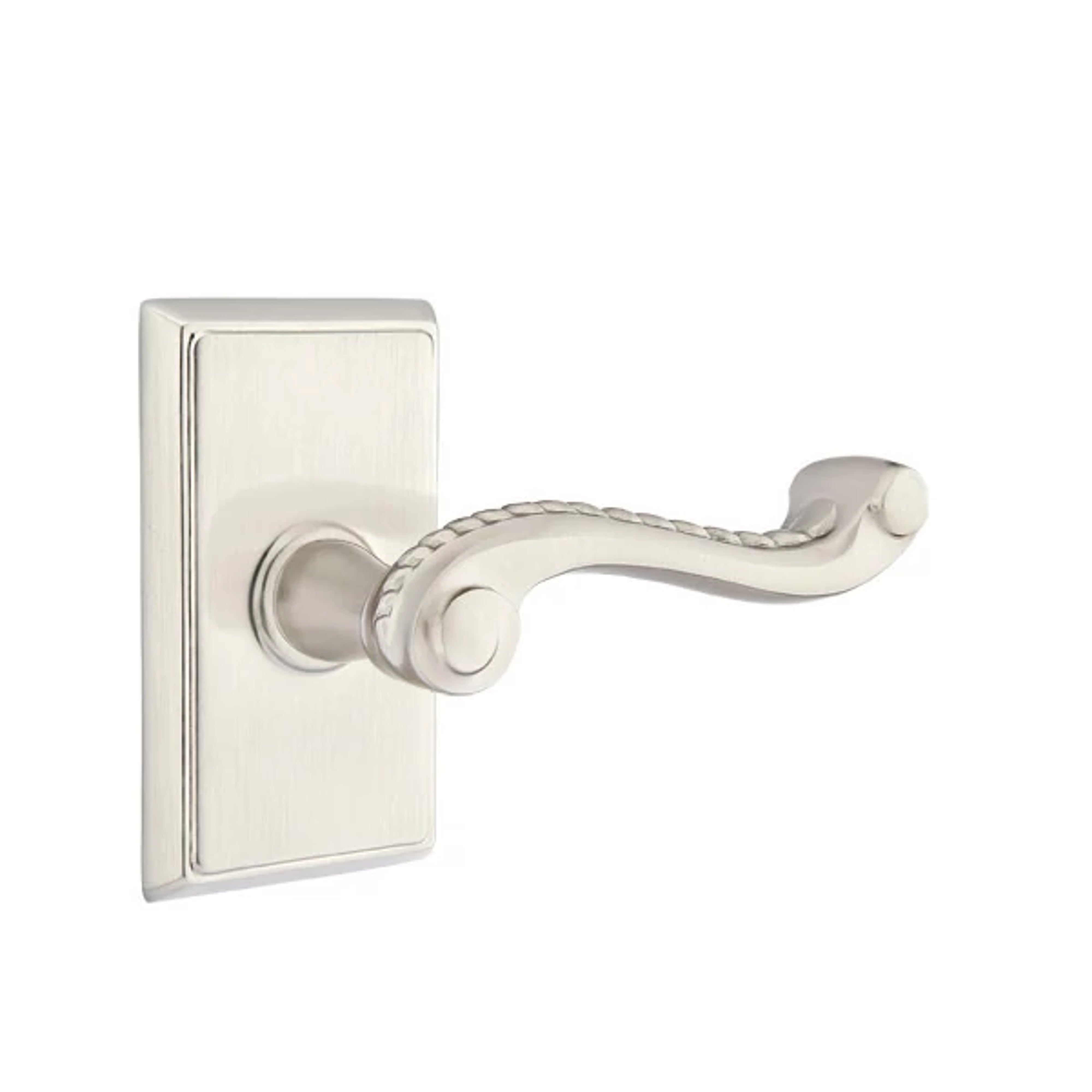 Emtek Concealed Fastener Rope Lever Set with Rectangular Rosette