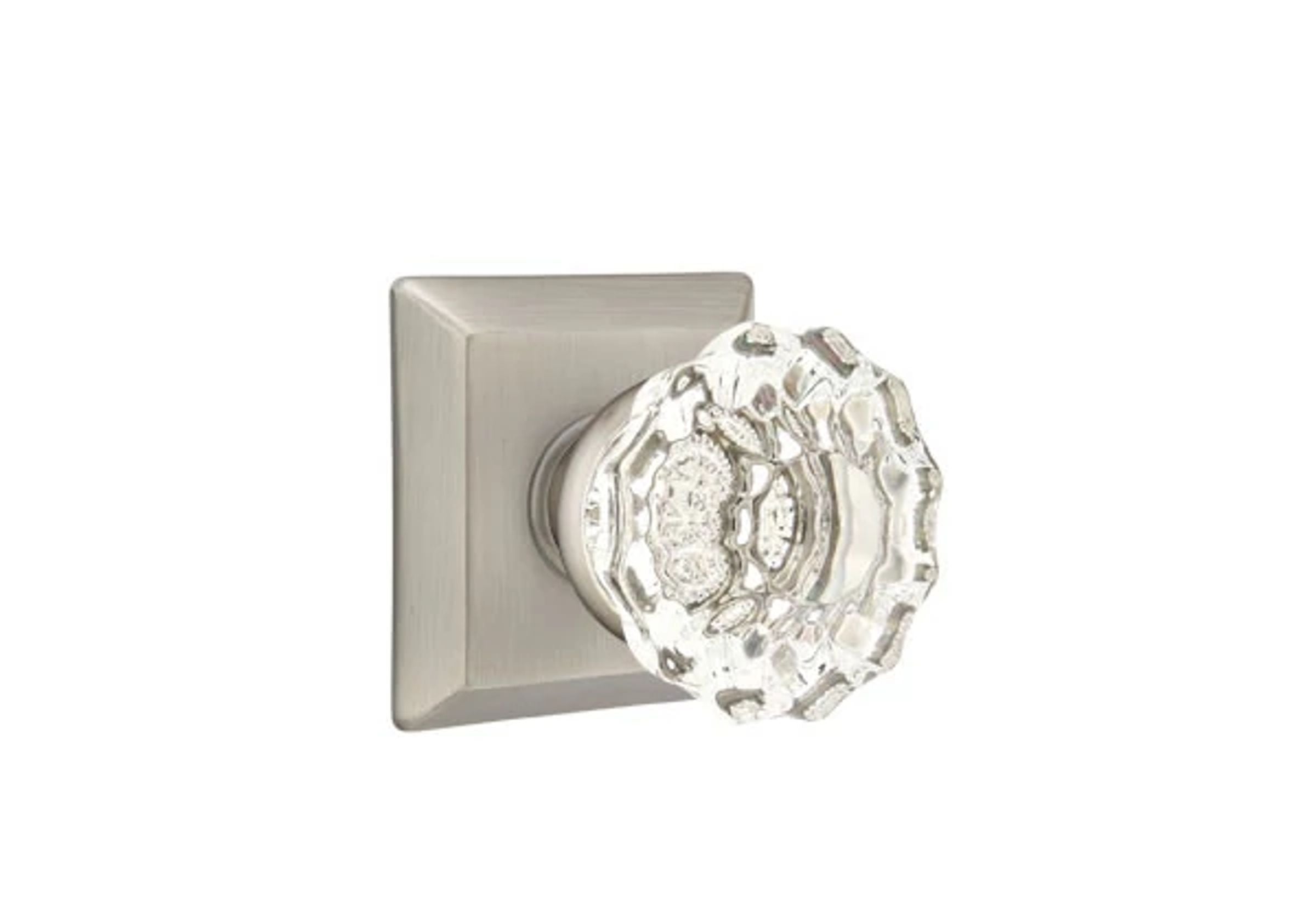 Emtek Astoria Glass Knob Set with Quincy Rosette