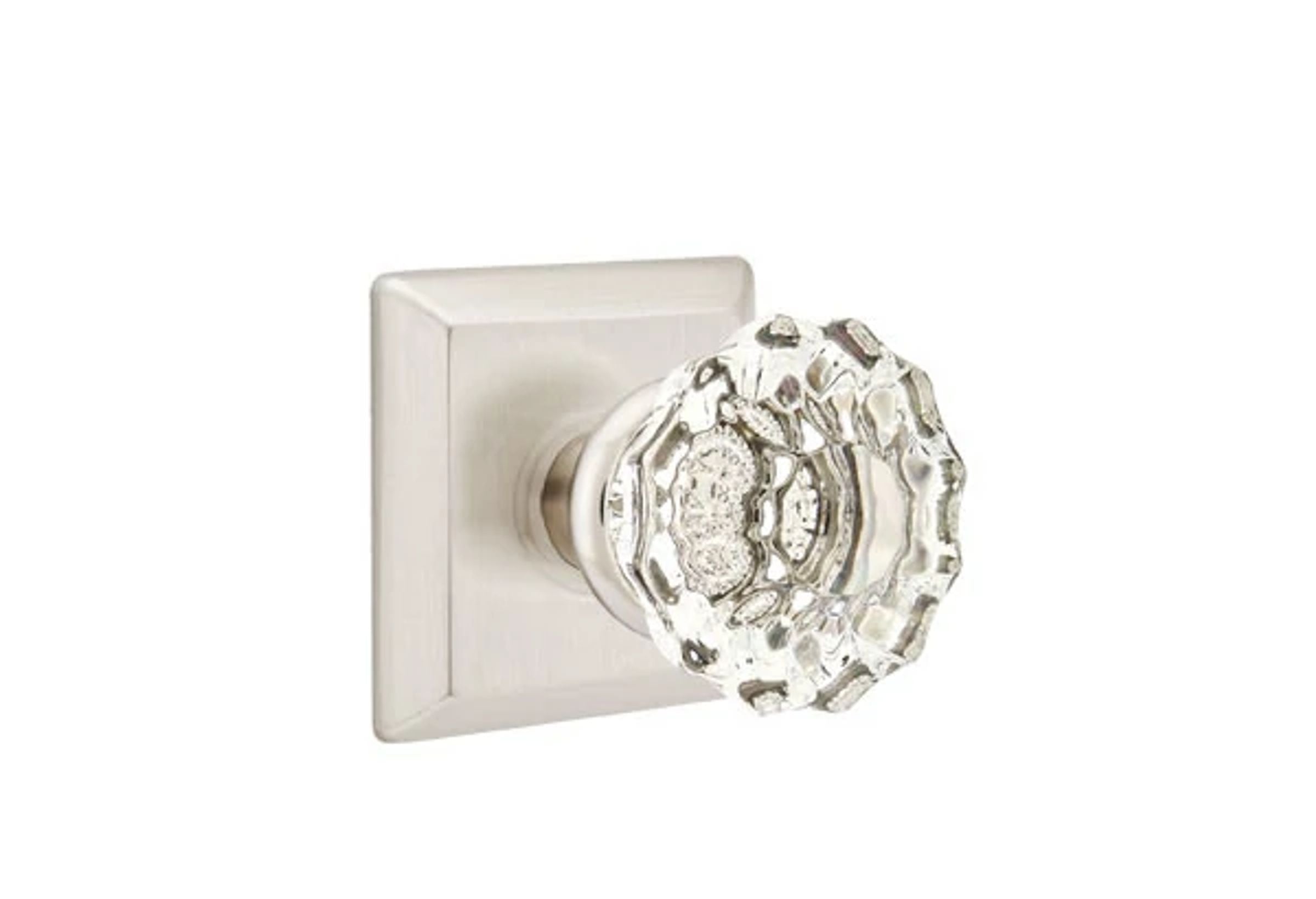 Emtek Astoria Glass Knob Set with Quincy Rosette