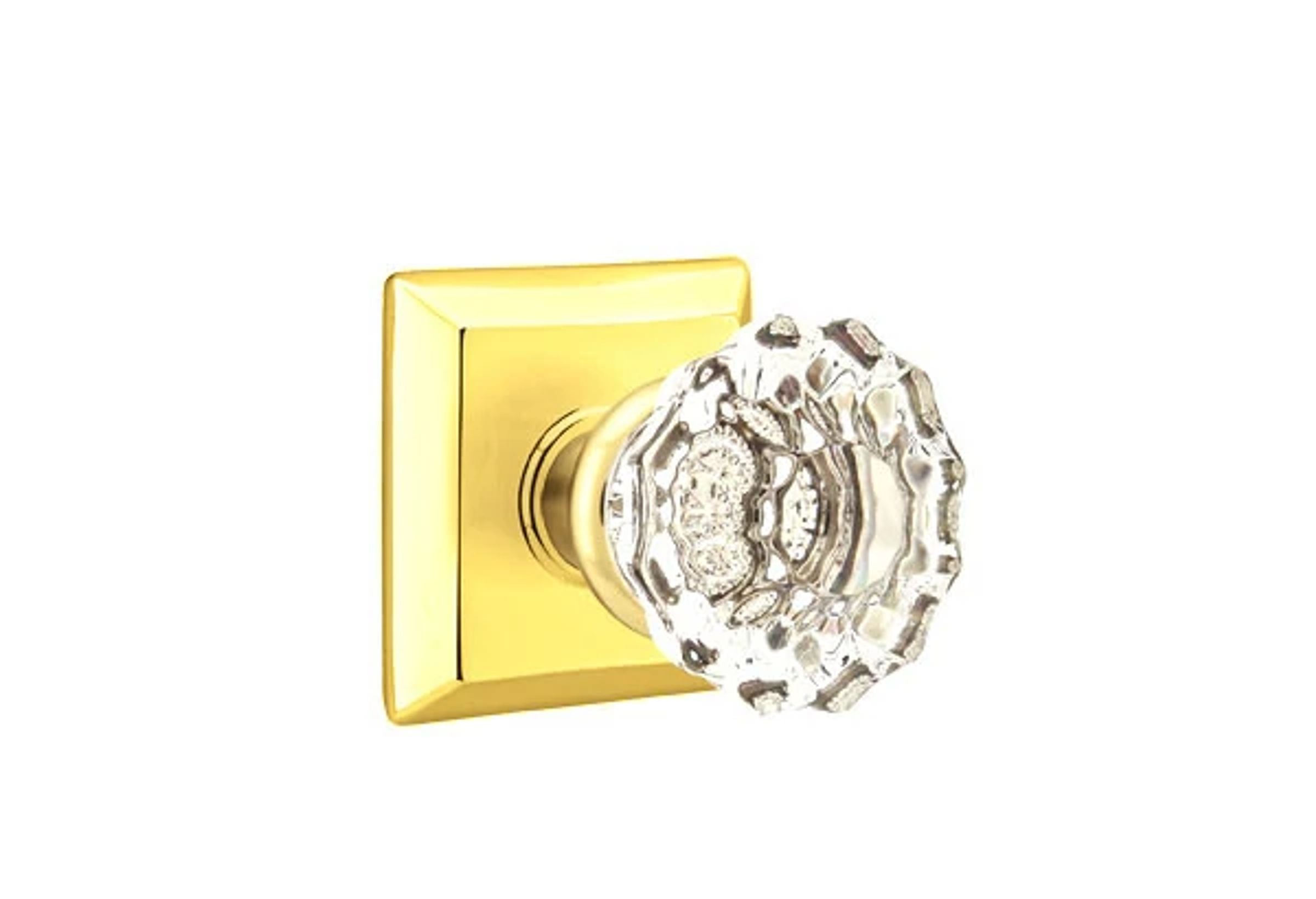 Emtek Astoria Glass Knob Set with Quincy Rosette